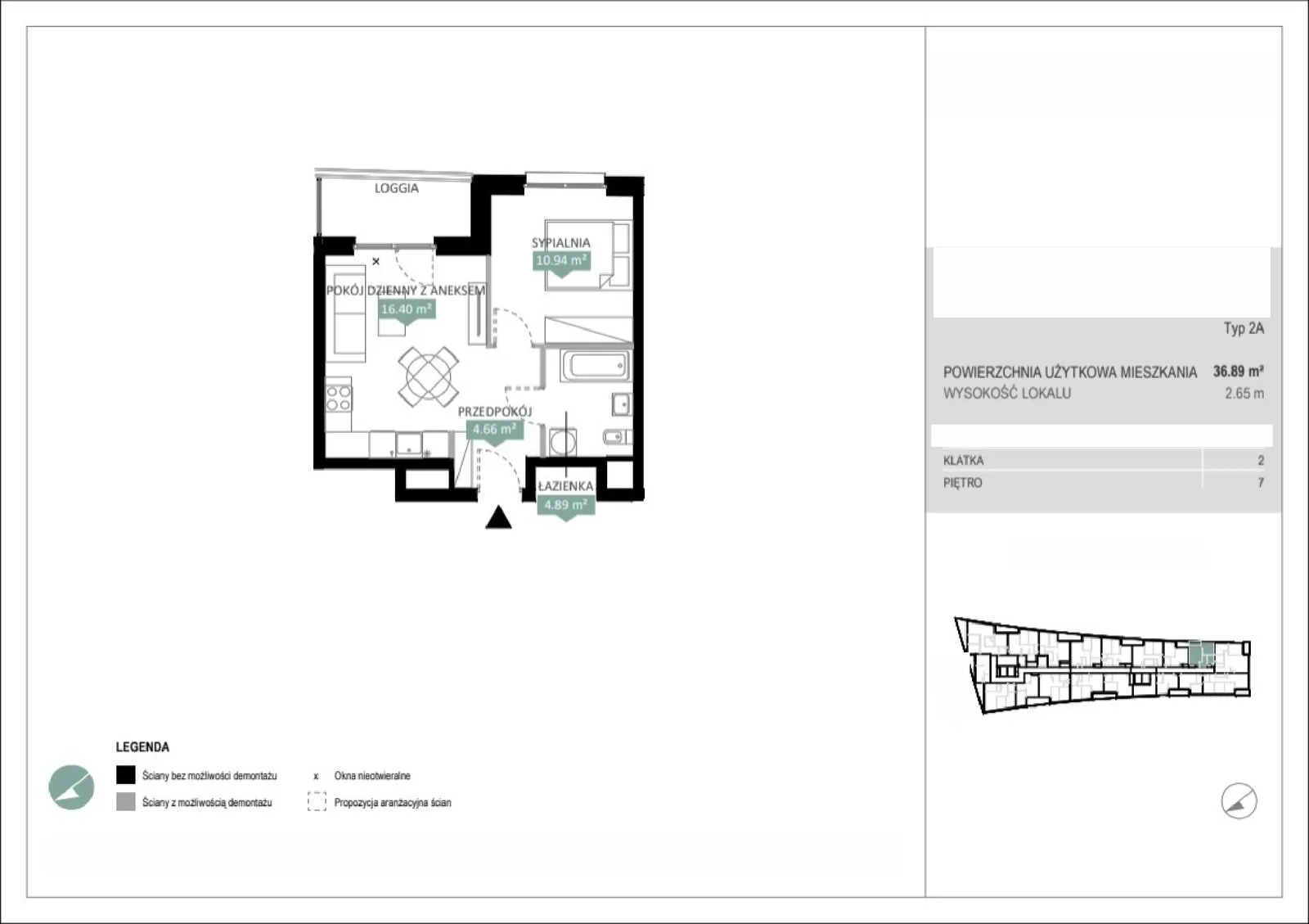Floor plan: Lokal A2 182, 2 pok.