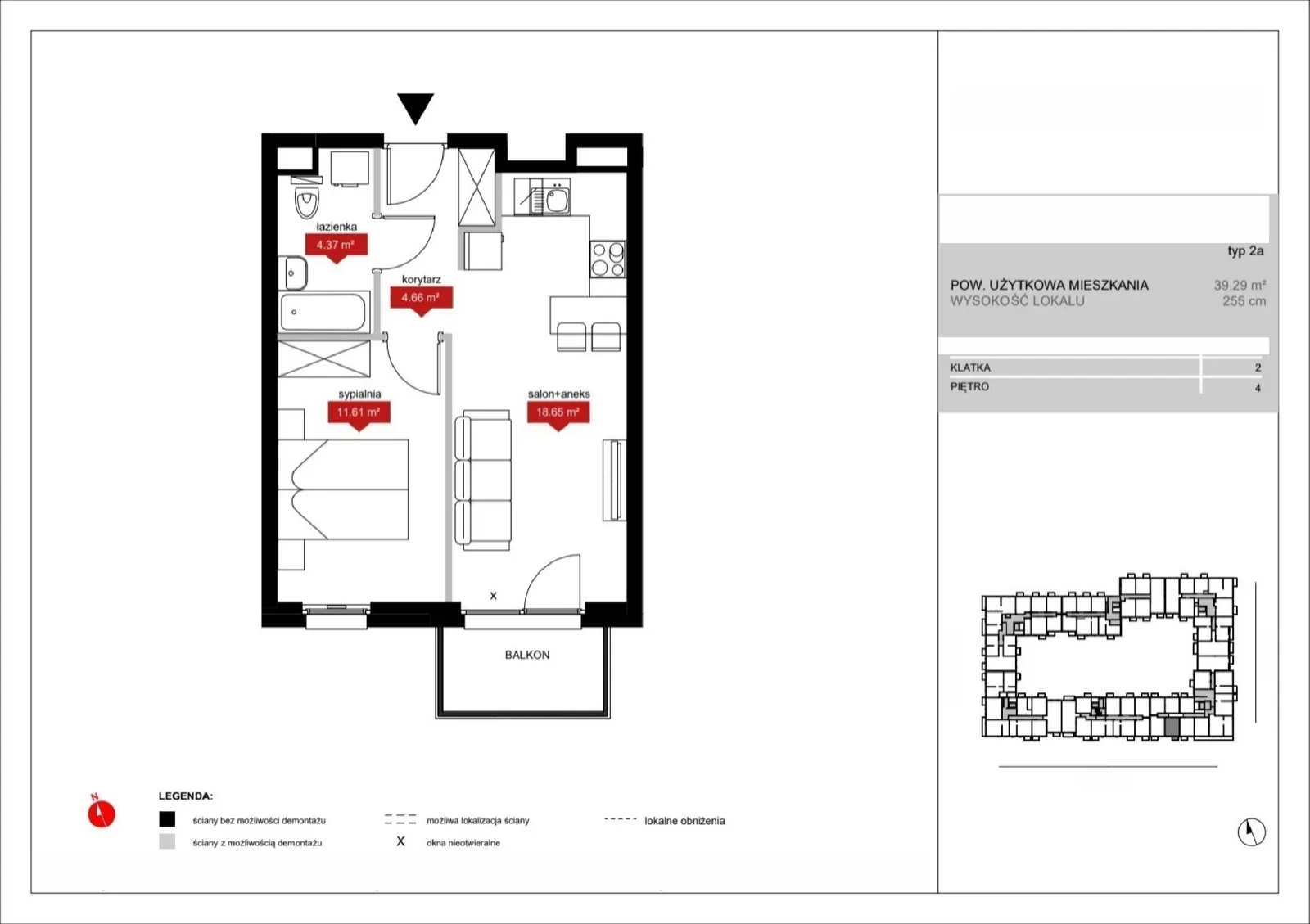 Floor plan: Lokal A2 51, 2 pok.