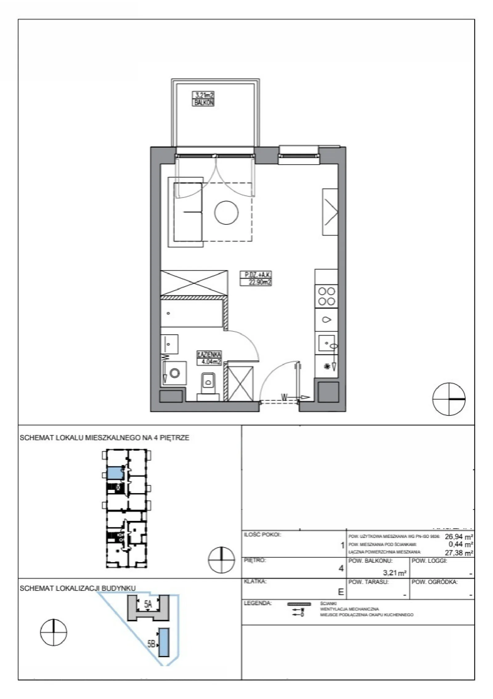 Floor plan: Apartment no. KR5/E/4/1