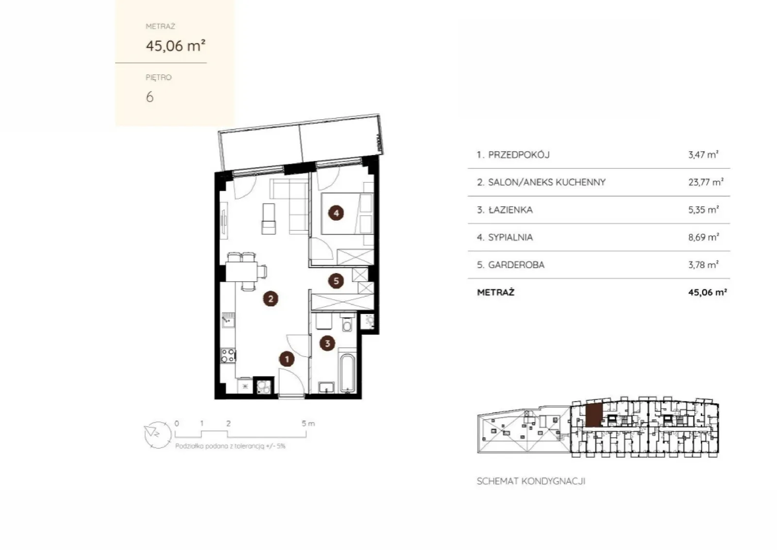 Floor plan: Apartment no. 2.A.6.09