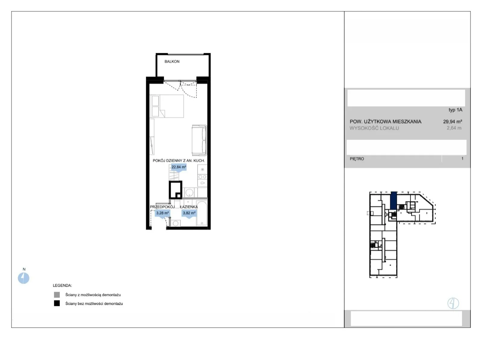 Floor plan: Lokal E2 10, 1 pok.