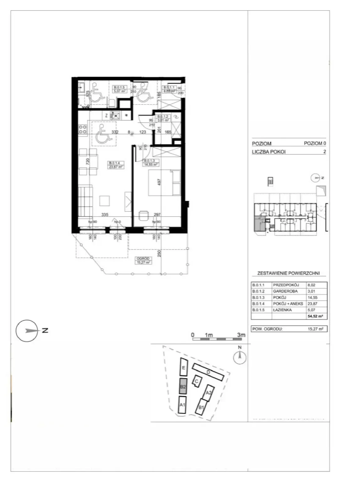 Floor plan: Apartment no. AP-B2-0-01N