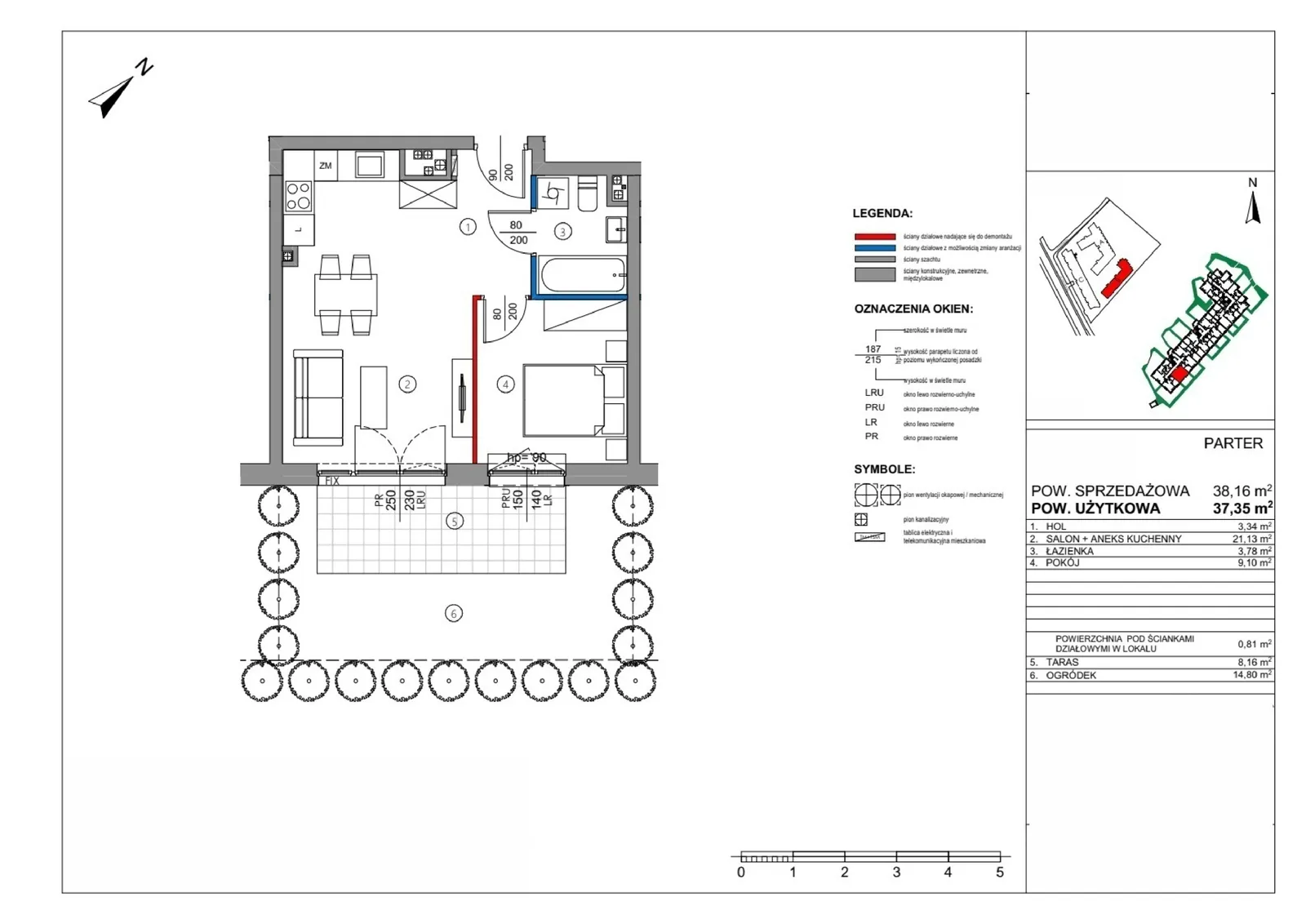 Floor plan: Apartment no. B.0.03