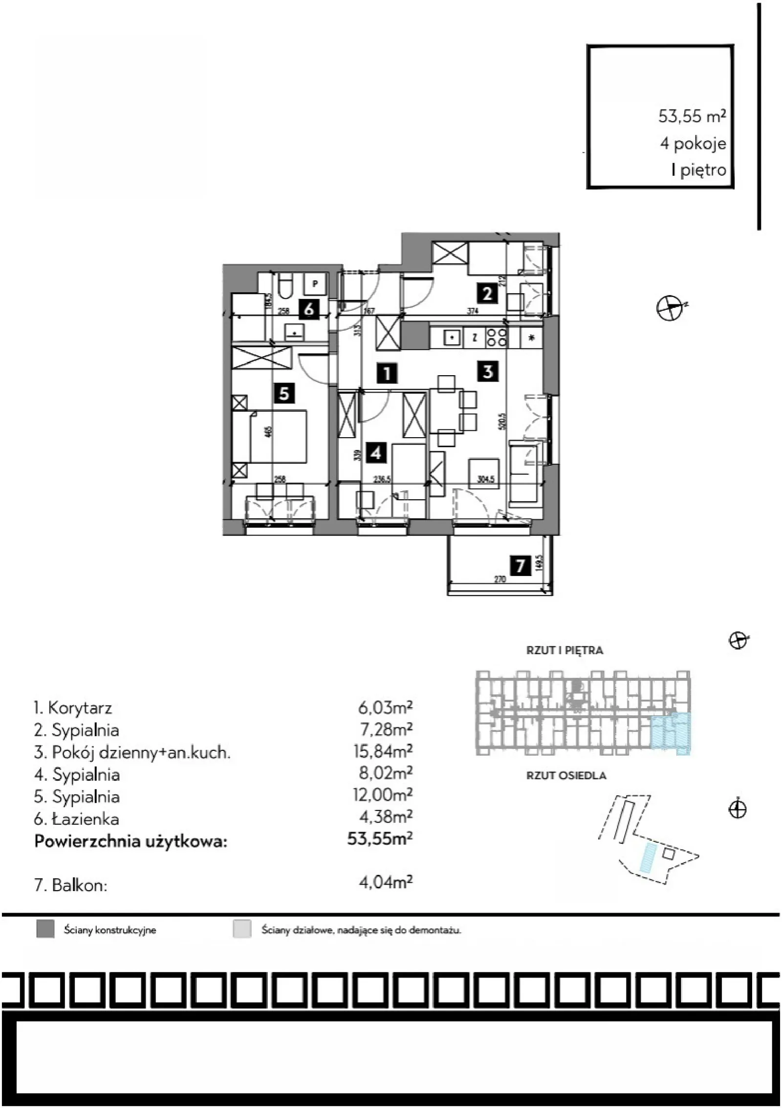 Floor plan: Apartment no. B1/1/7