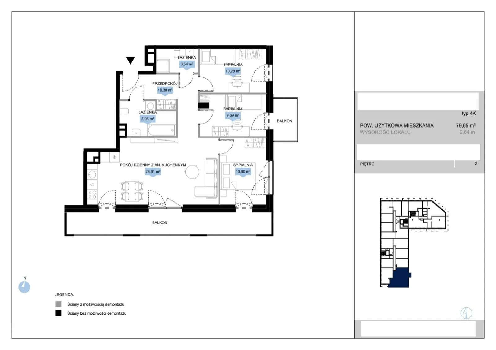 Floor plan: Lokal E1 18, 4 pok.