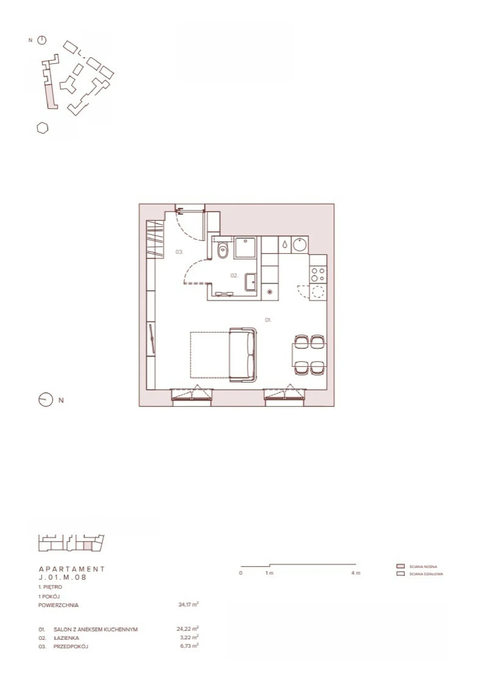 Планування: Квартира № J.01.M.08