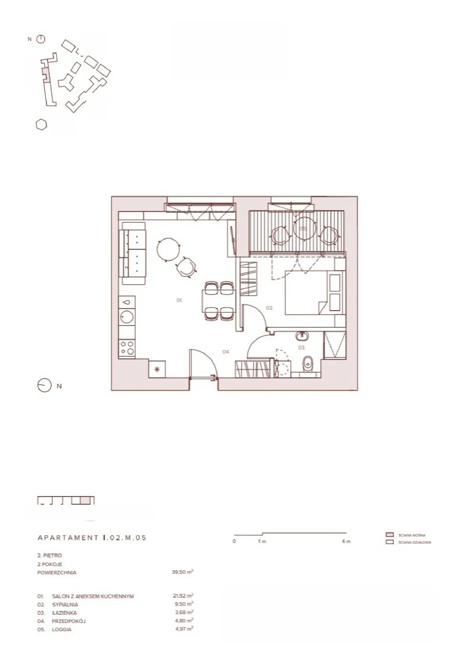 Floor plan: Apartment no. I.02.M.05