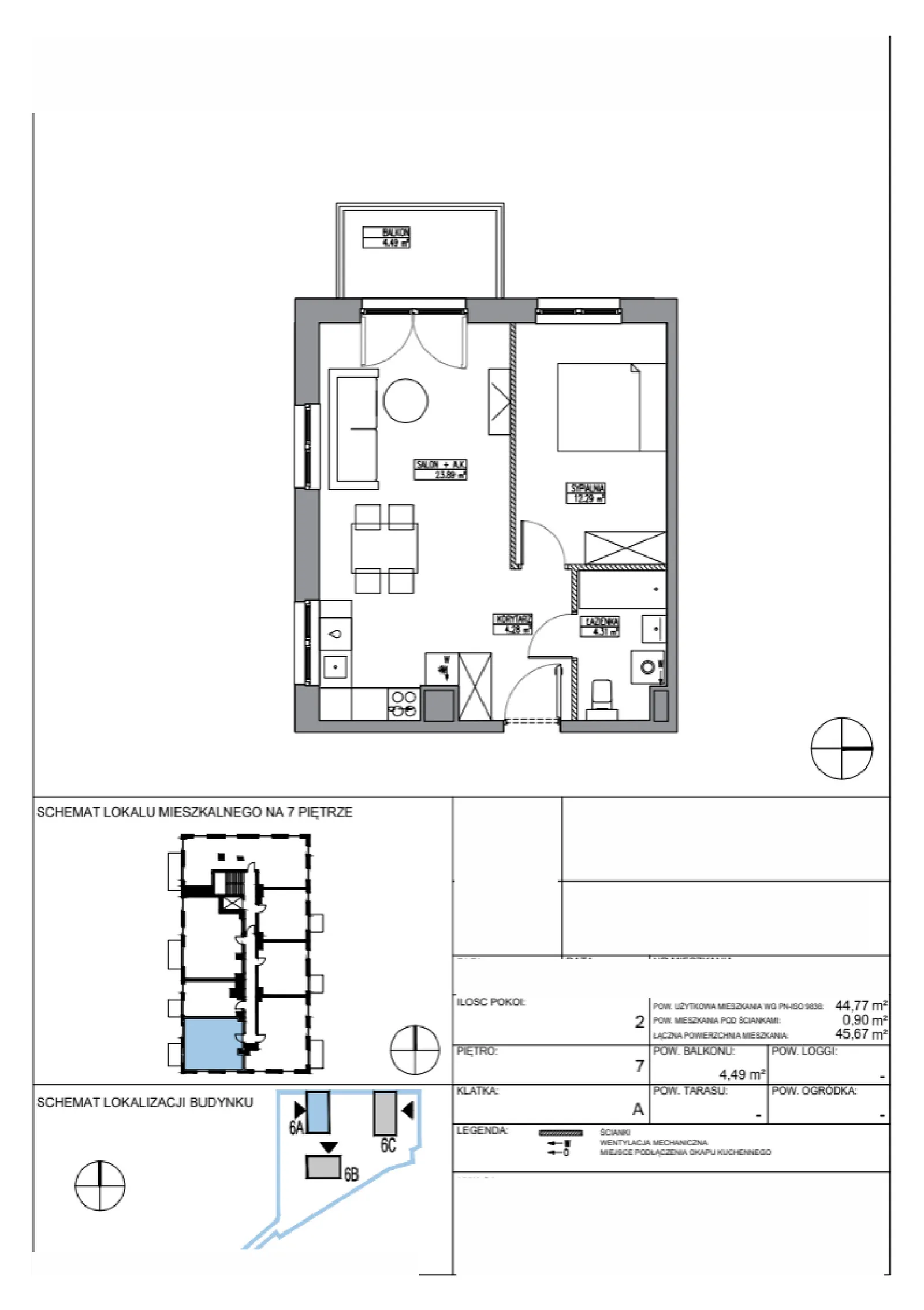 Floor plan: Apartment no. KR6/A/7/5