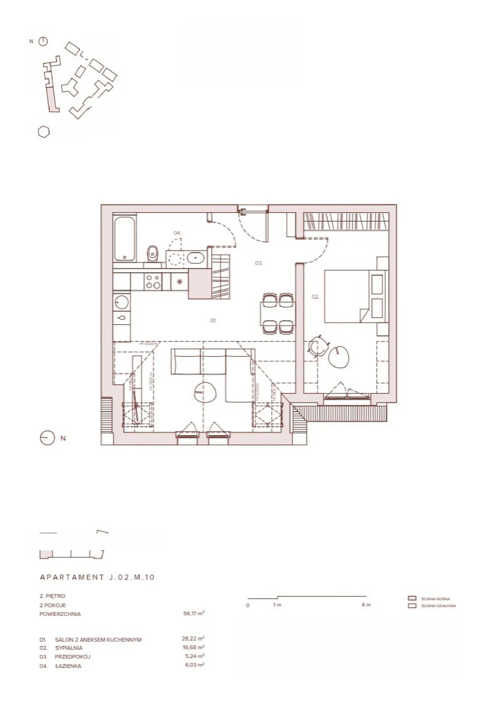 Floor plan: Apartment no. J.02.M.10