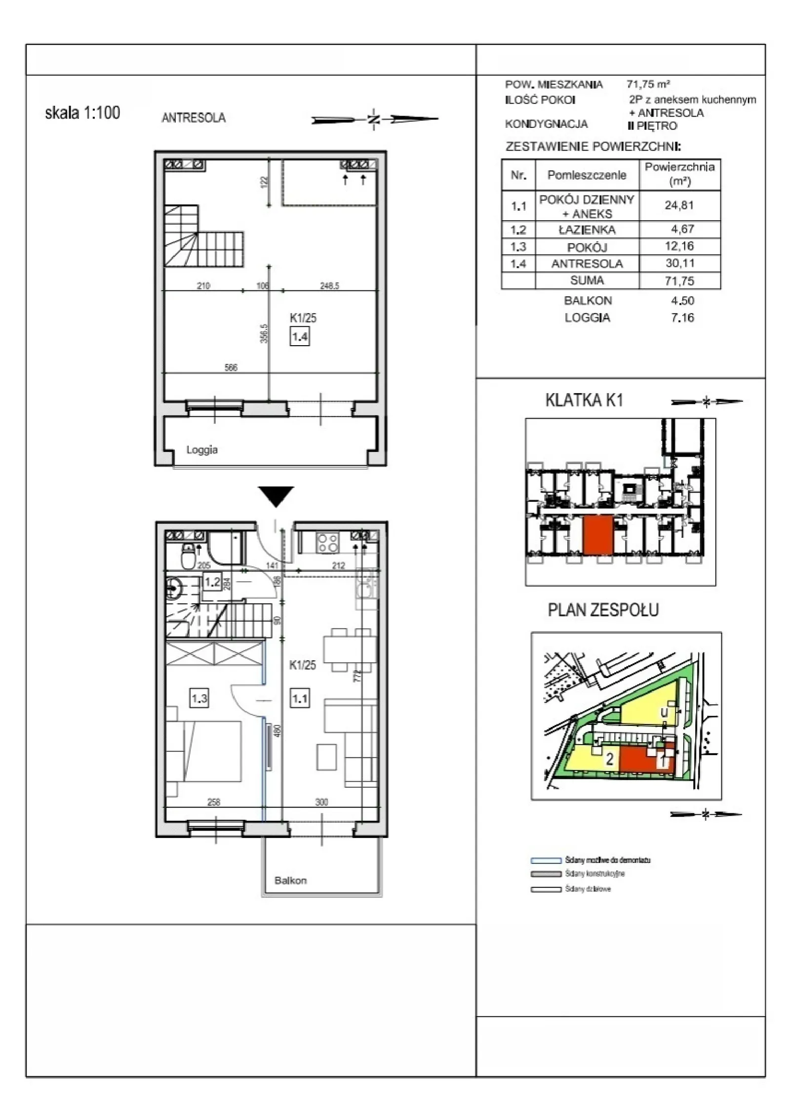 Floor plan: Apartment no. K1/25
