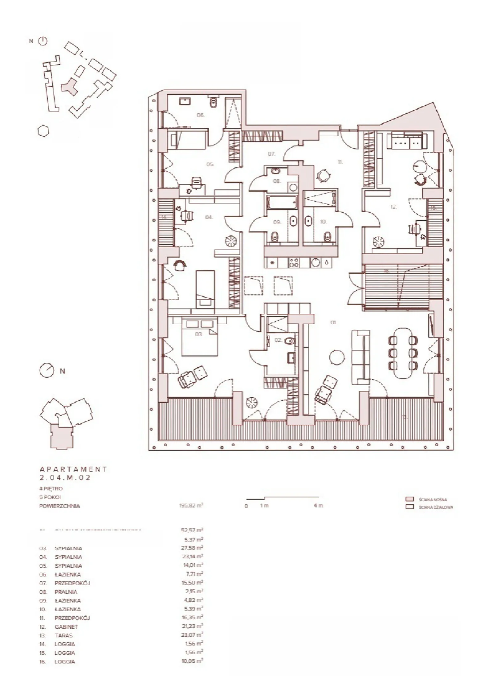 Floor plan: Apartment no. 2.04.M.02