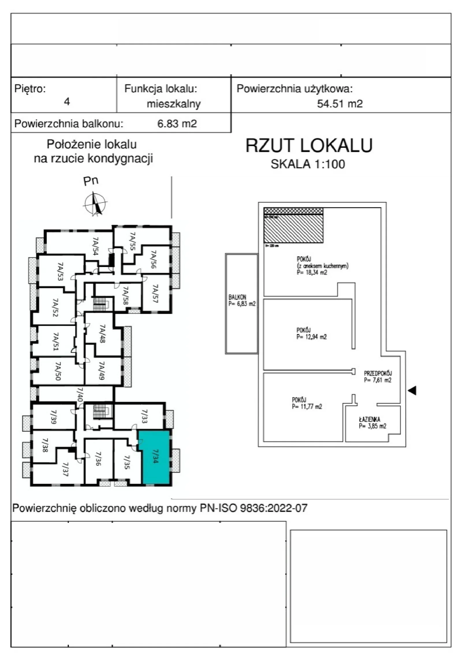 Rzut: Lokal B_4_34, 3 pok.
