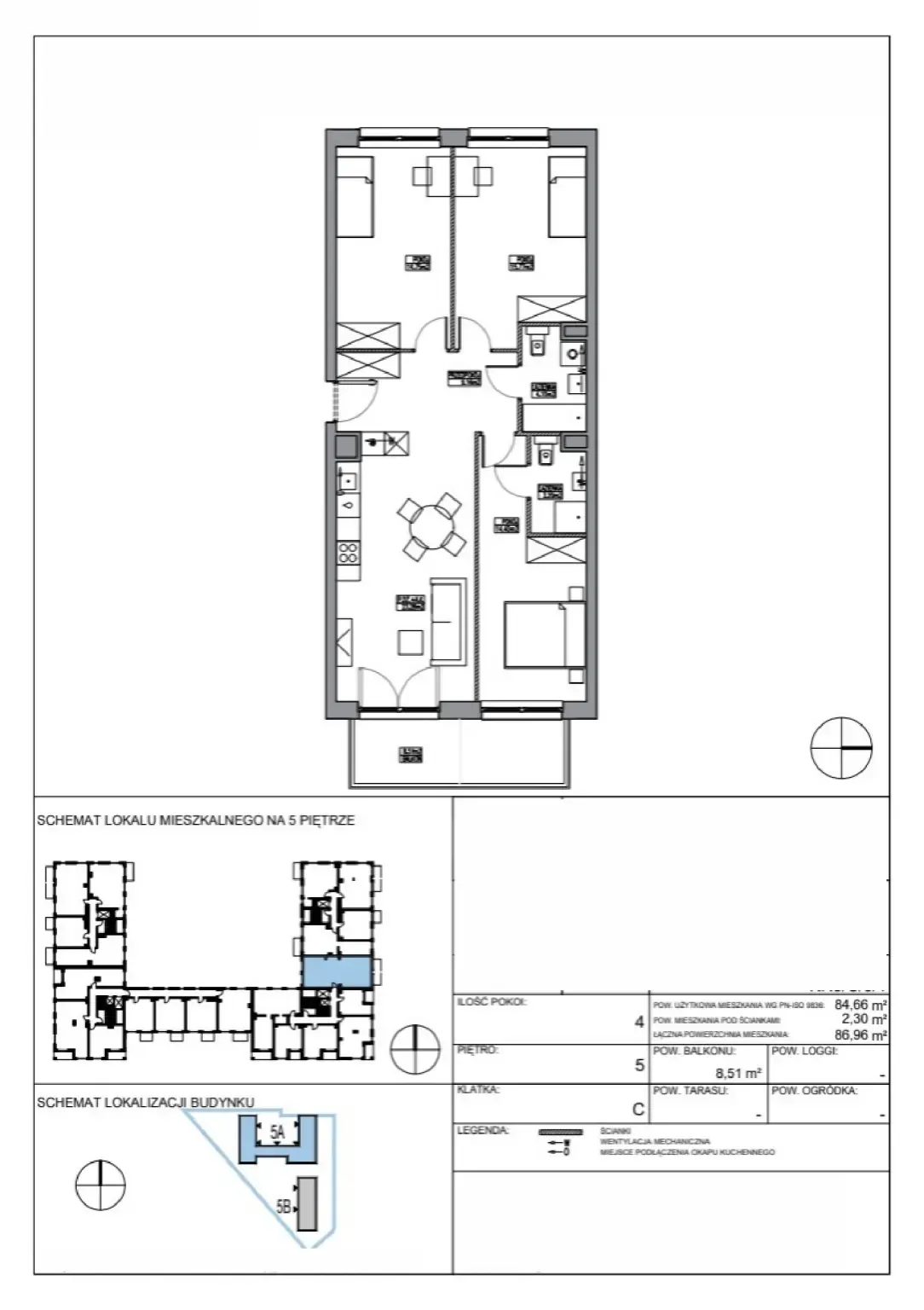 Floor plan: Apartment no. KR5/C/5/1