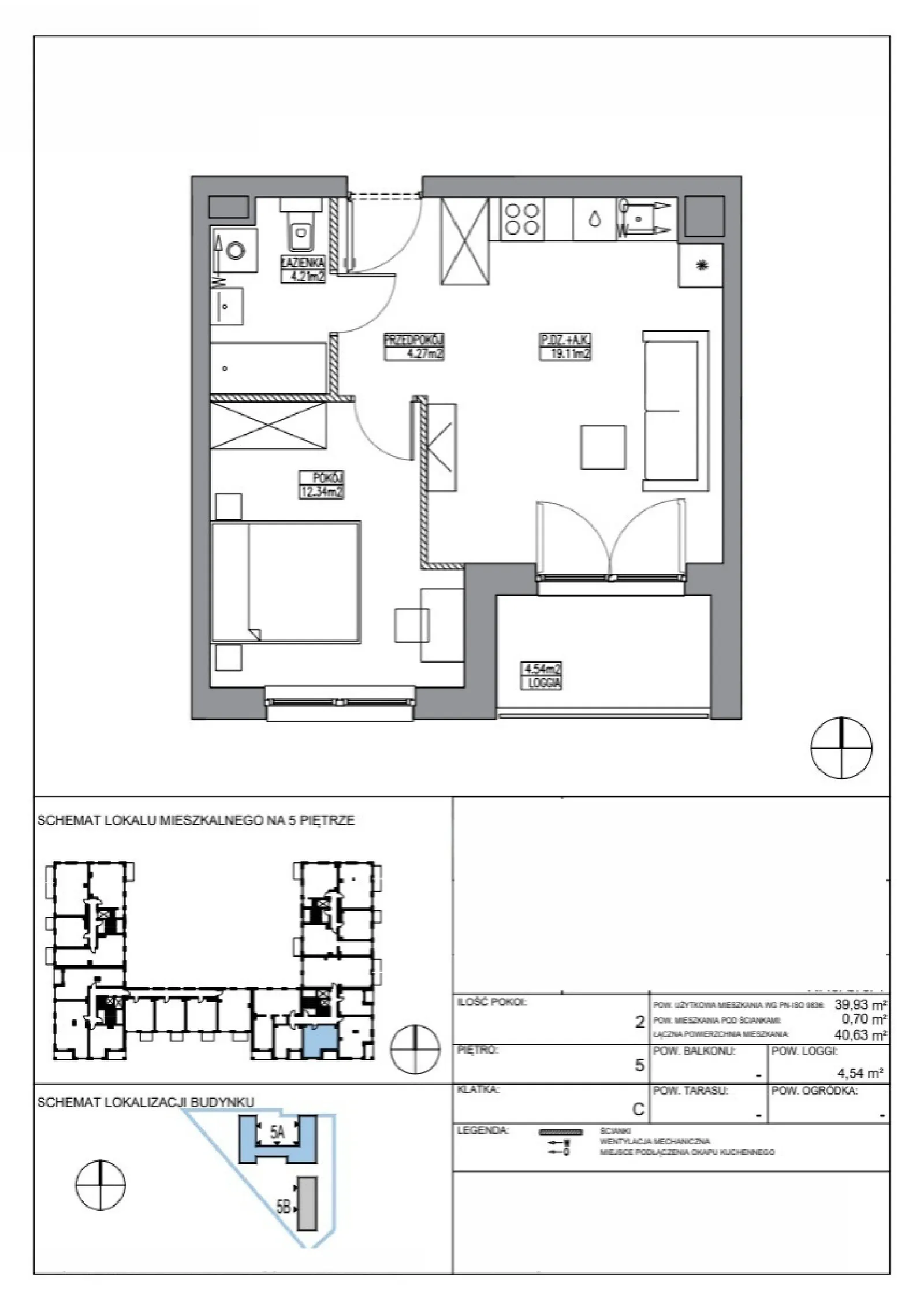Floor plan: Apartment no. KR5/C/5/4