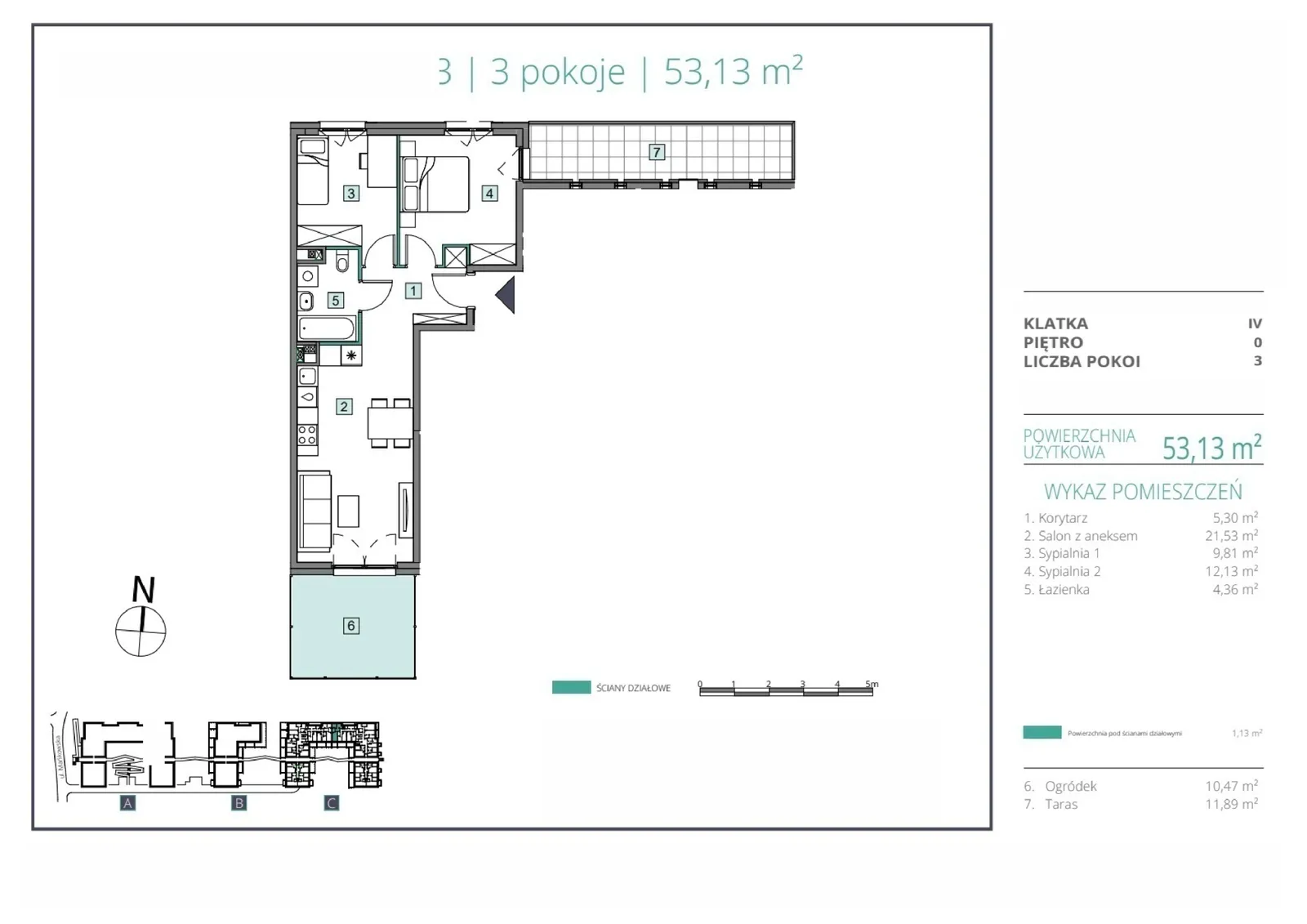 Floor plan: Apartment no. C.43