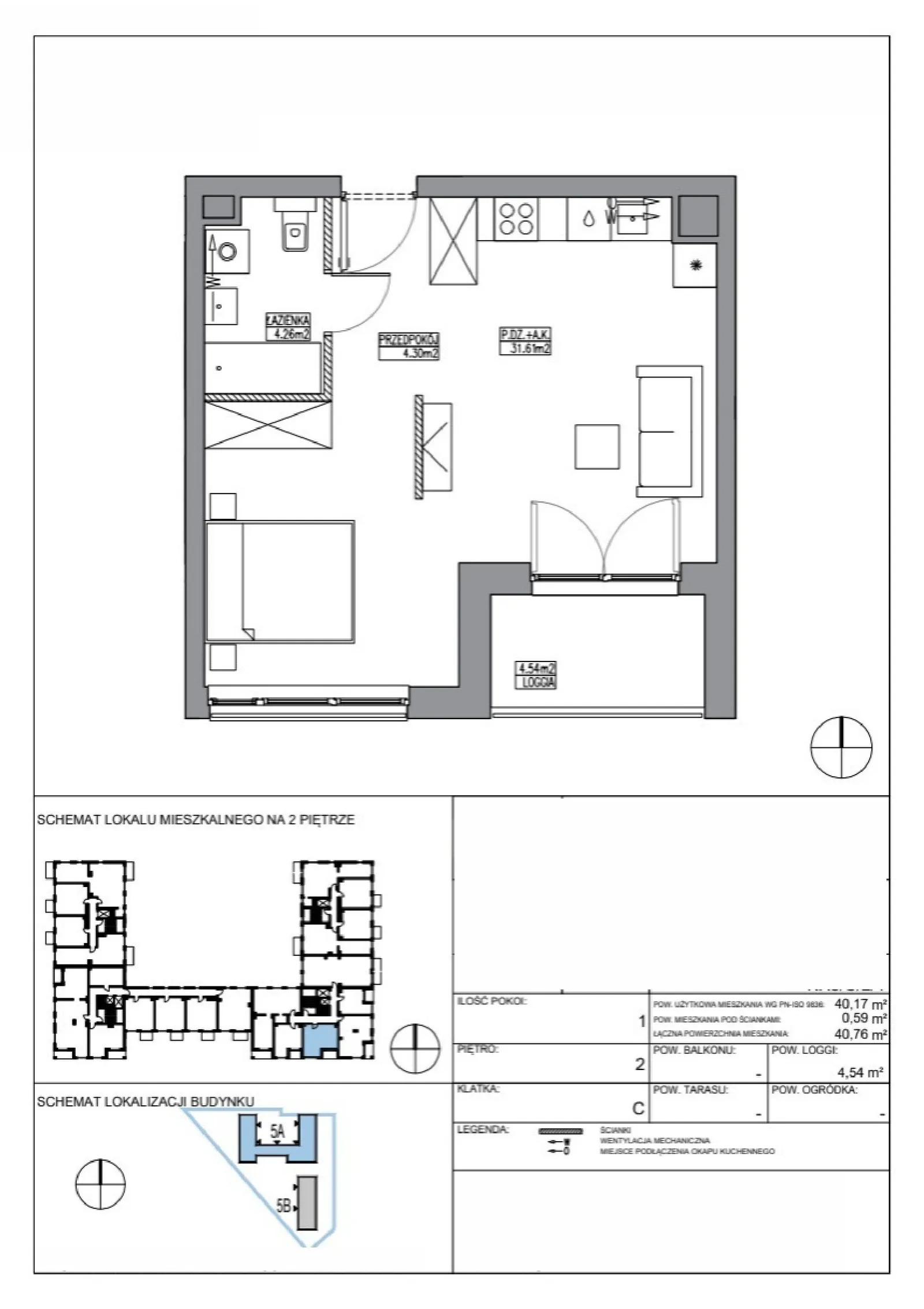 Floor plan: Apartment no. KR5/C/2/4