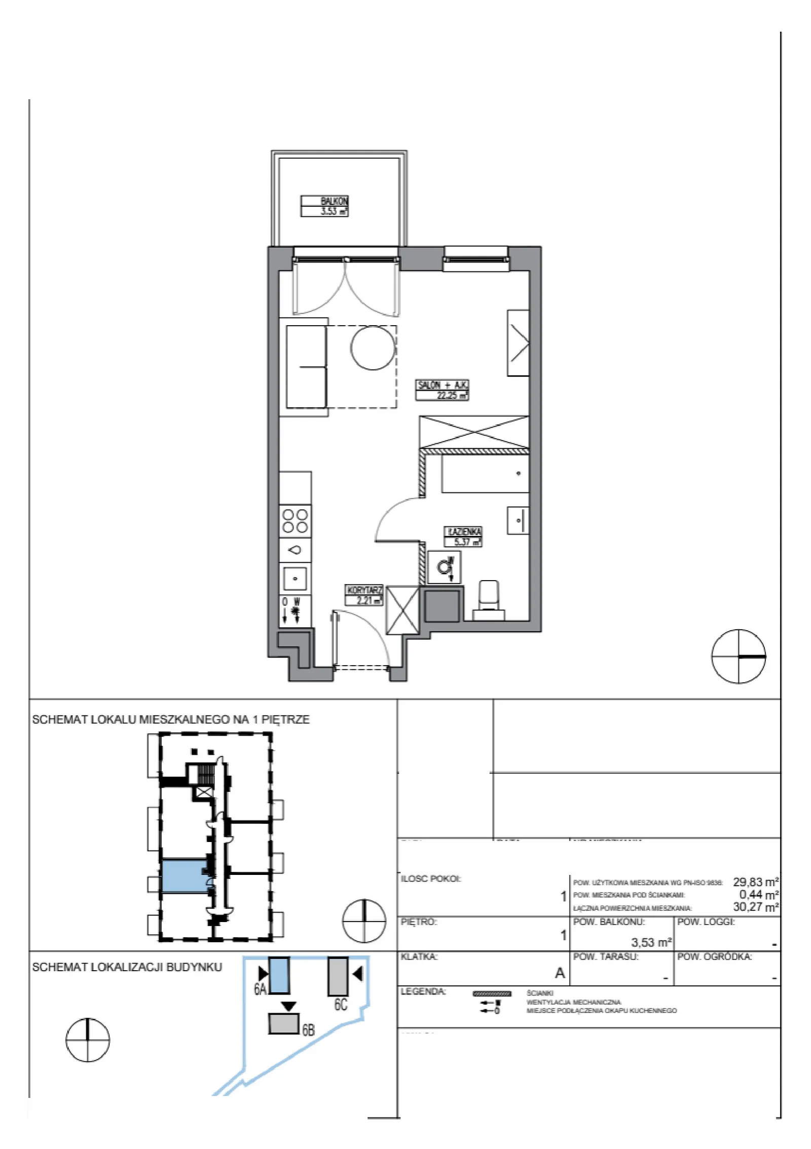 Floor plan: Apartment no. KR6/A/1/5