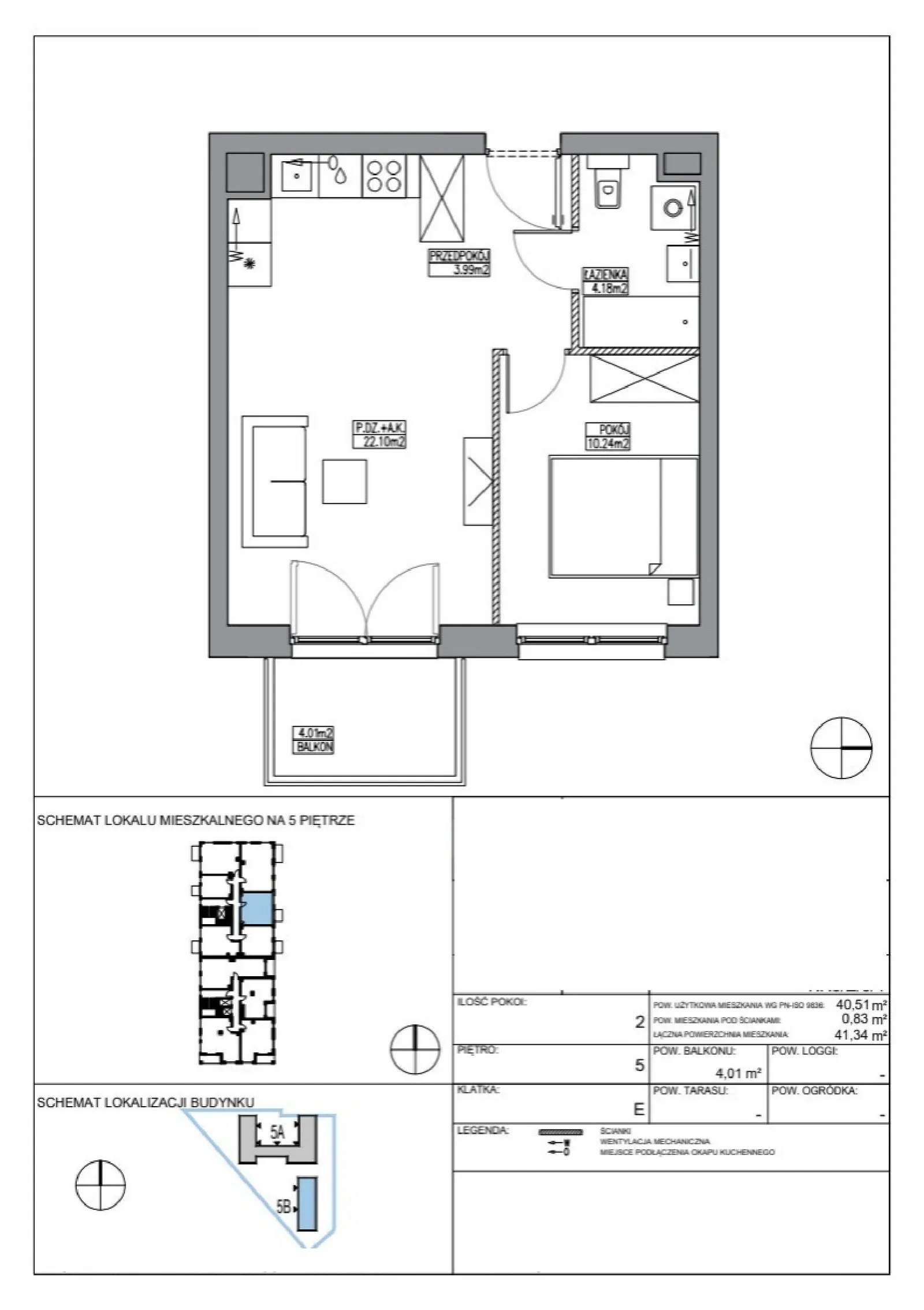 Floor plan: Apartment no. KR5/E/5/4