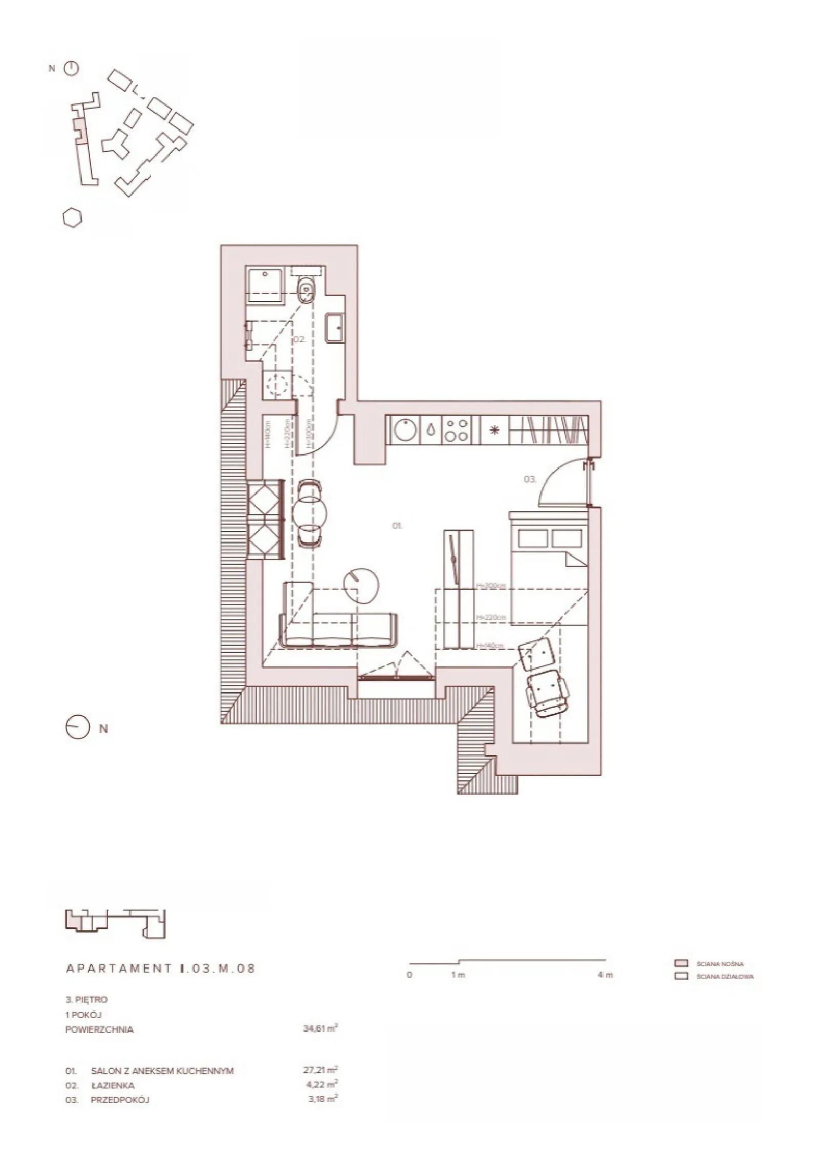 Floor plan: Apartment no. I.03.M.08