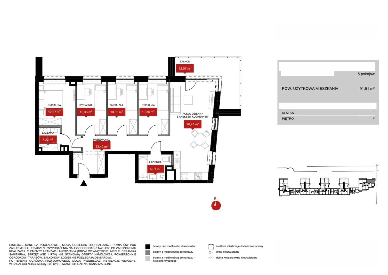 Floor plan: Lokal WR1 1/7/1/5a, 5 pok.