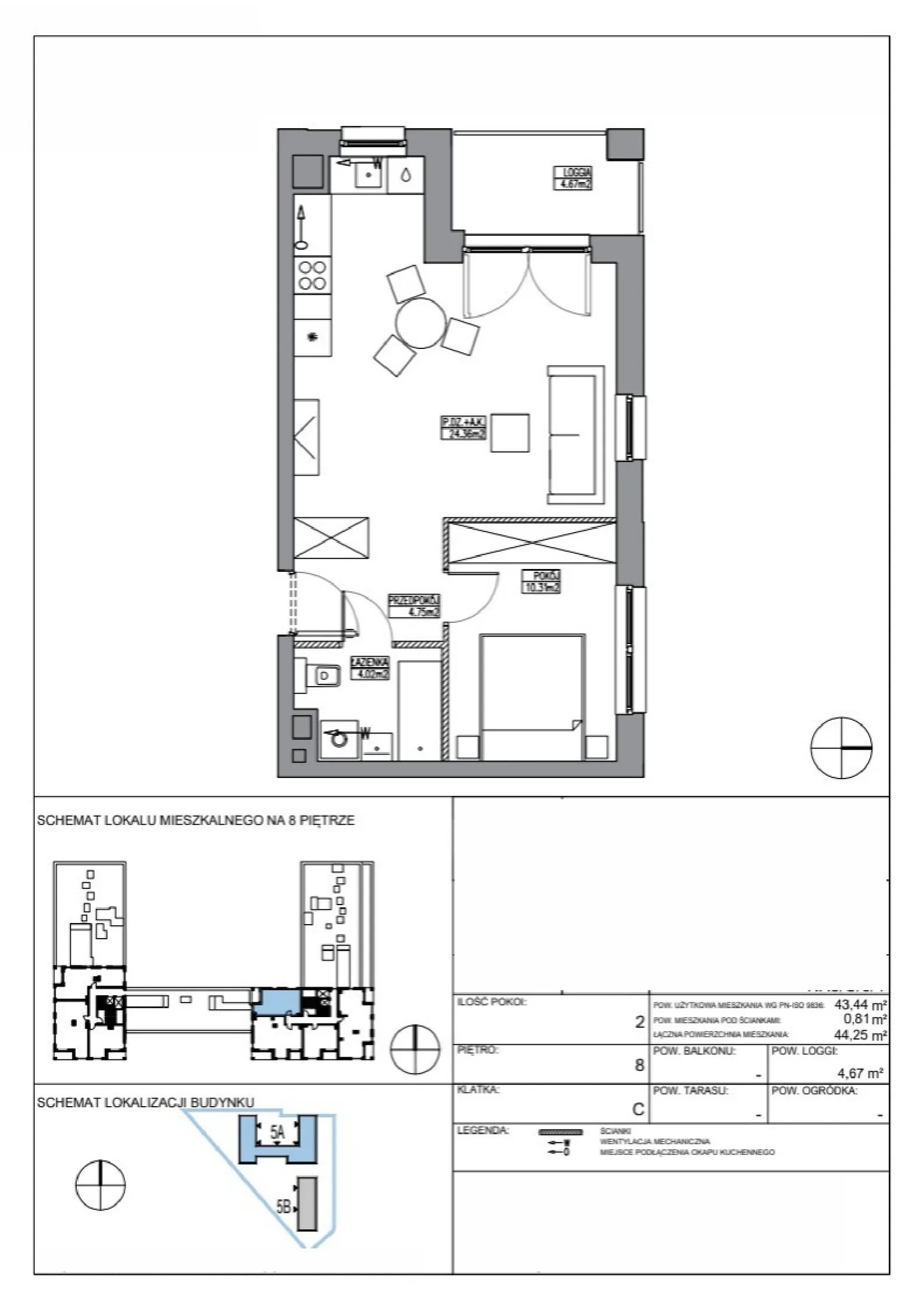 Floor plan: Apartment no. KR5/C/8/4