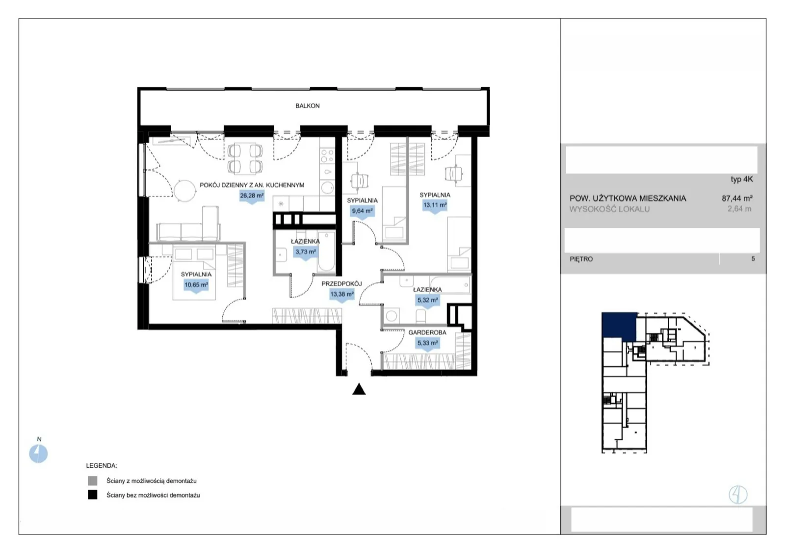 Floor plan: Lokal E2 35, 4 pok.