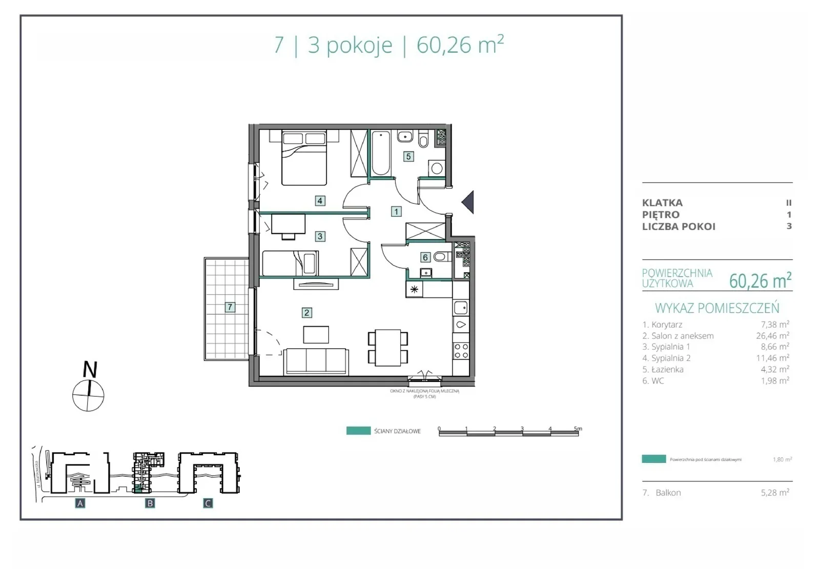Floor plan: Apartment no. B.17