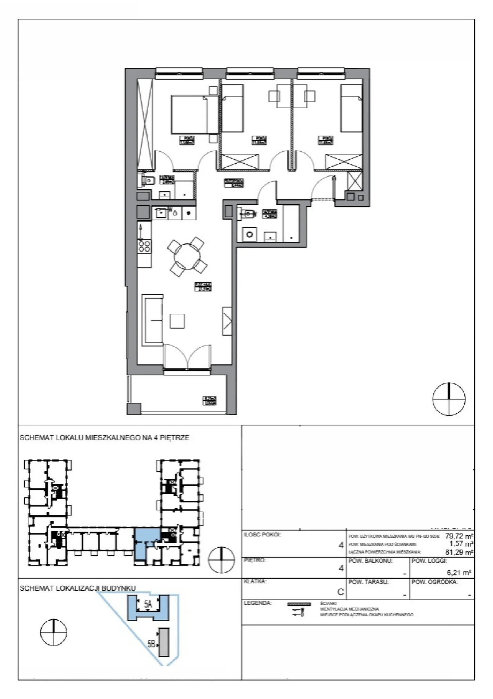 Floor plan: Apartment no. KR5/C/4/6