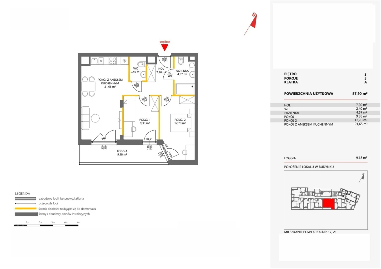 Floor plan: Apartment no. 17