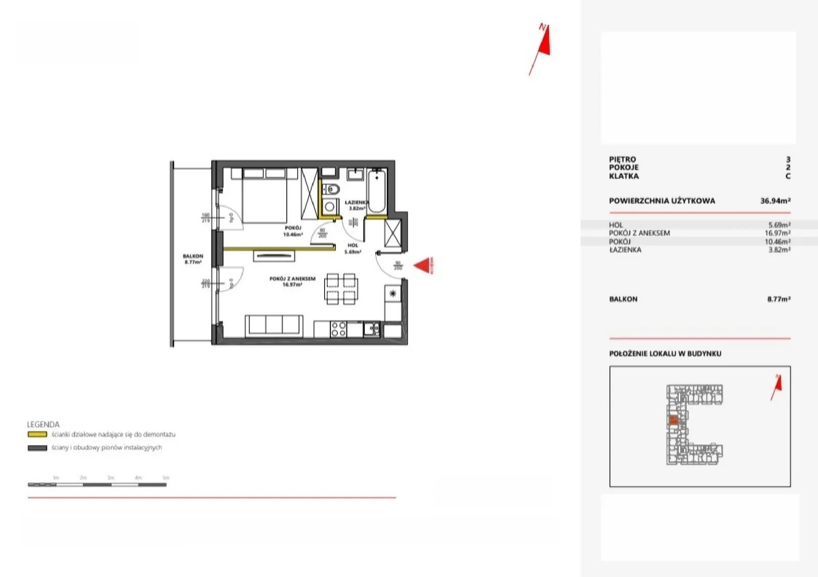 Floor plan: Apartment no. 65