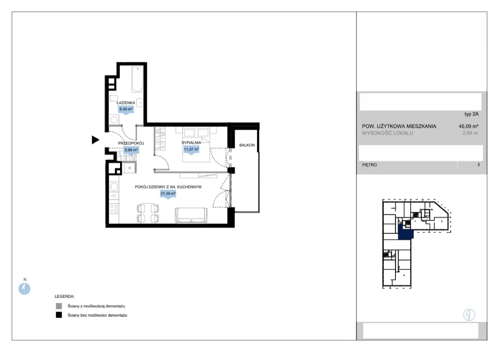 Floor plan: Lokal E2 31, 2 pok.