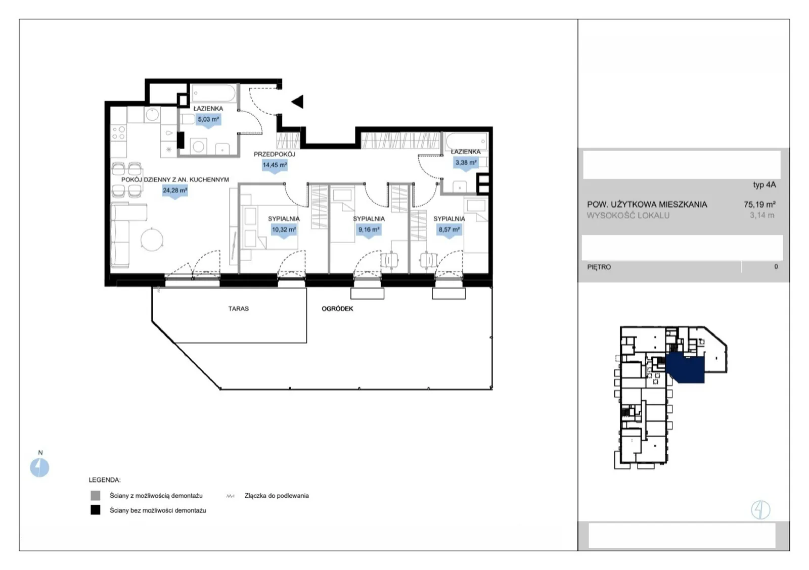 Floor plan: Lokal E3 1, 4 pok.