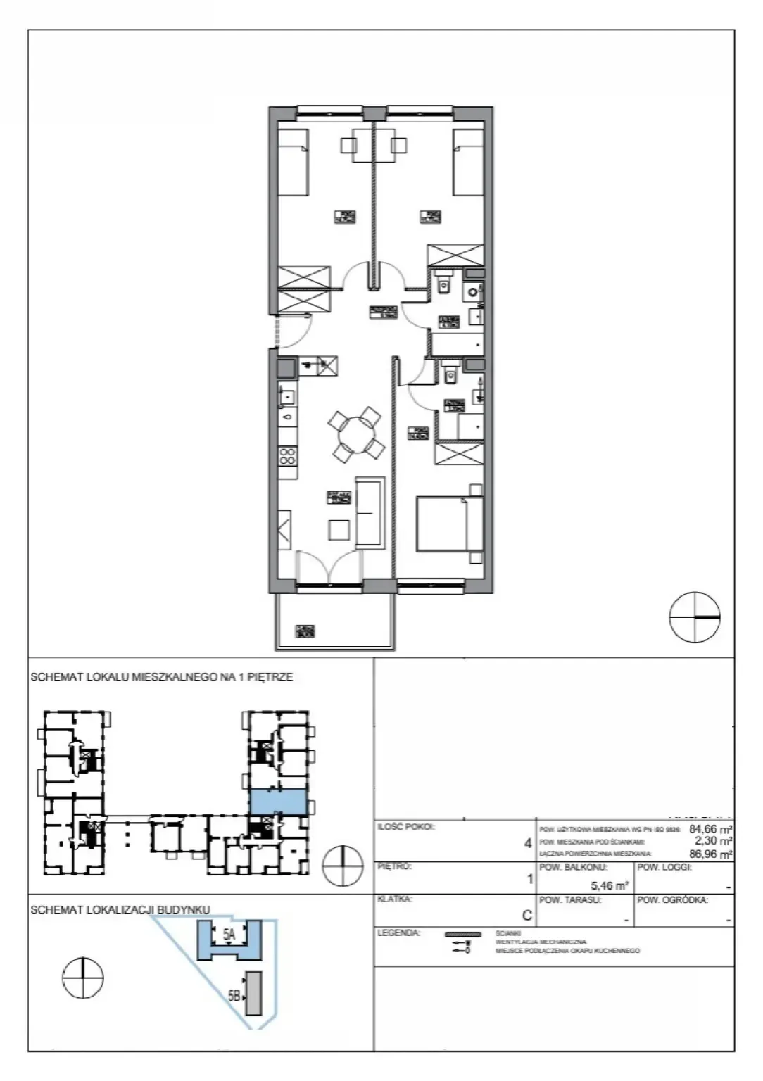 Floor plan: Apartment no. KR5/C/1/1