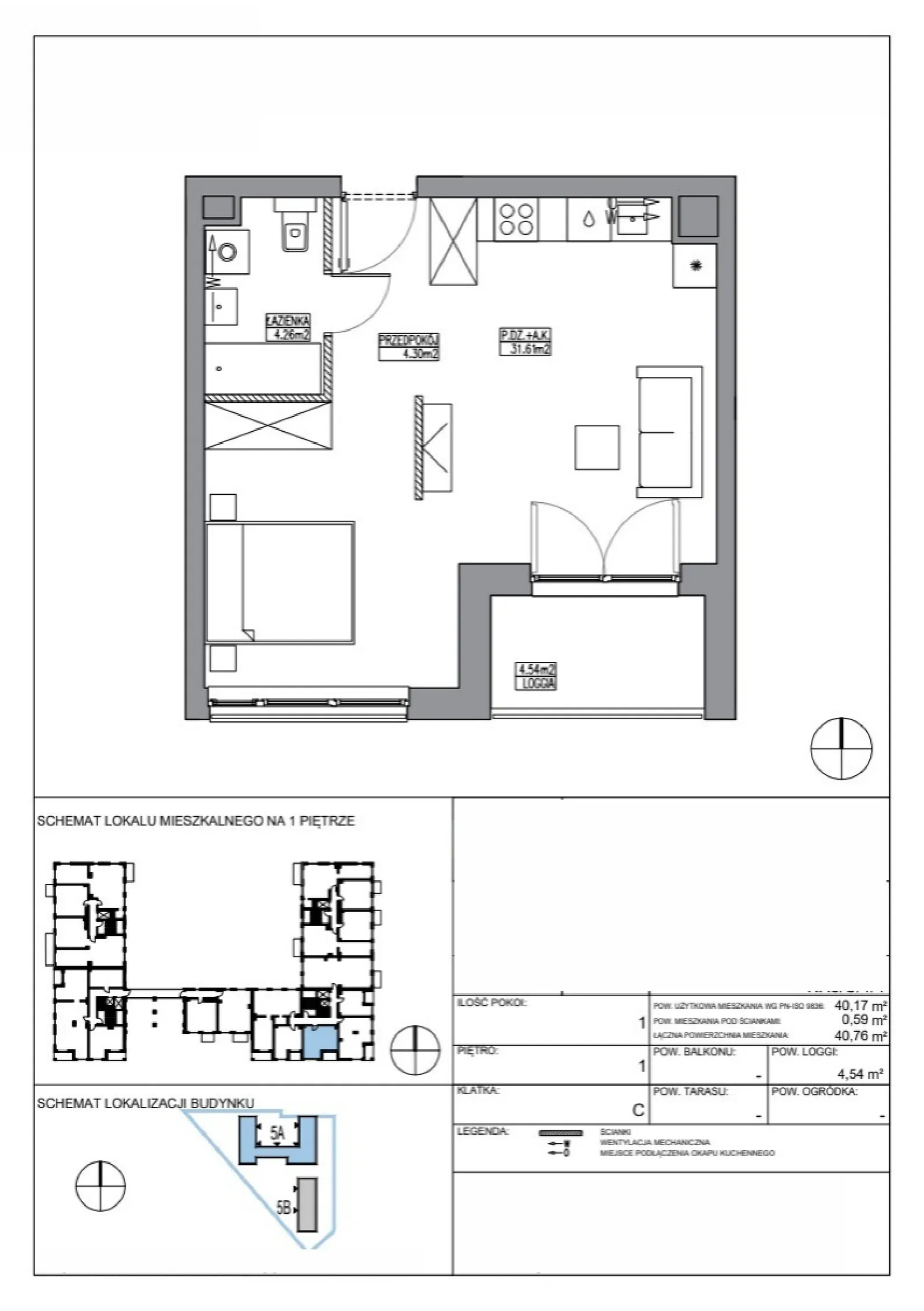 Floor plan: Apartment no. KR5/C/1/4