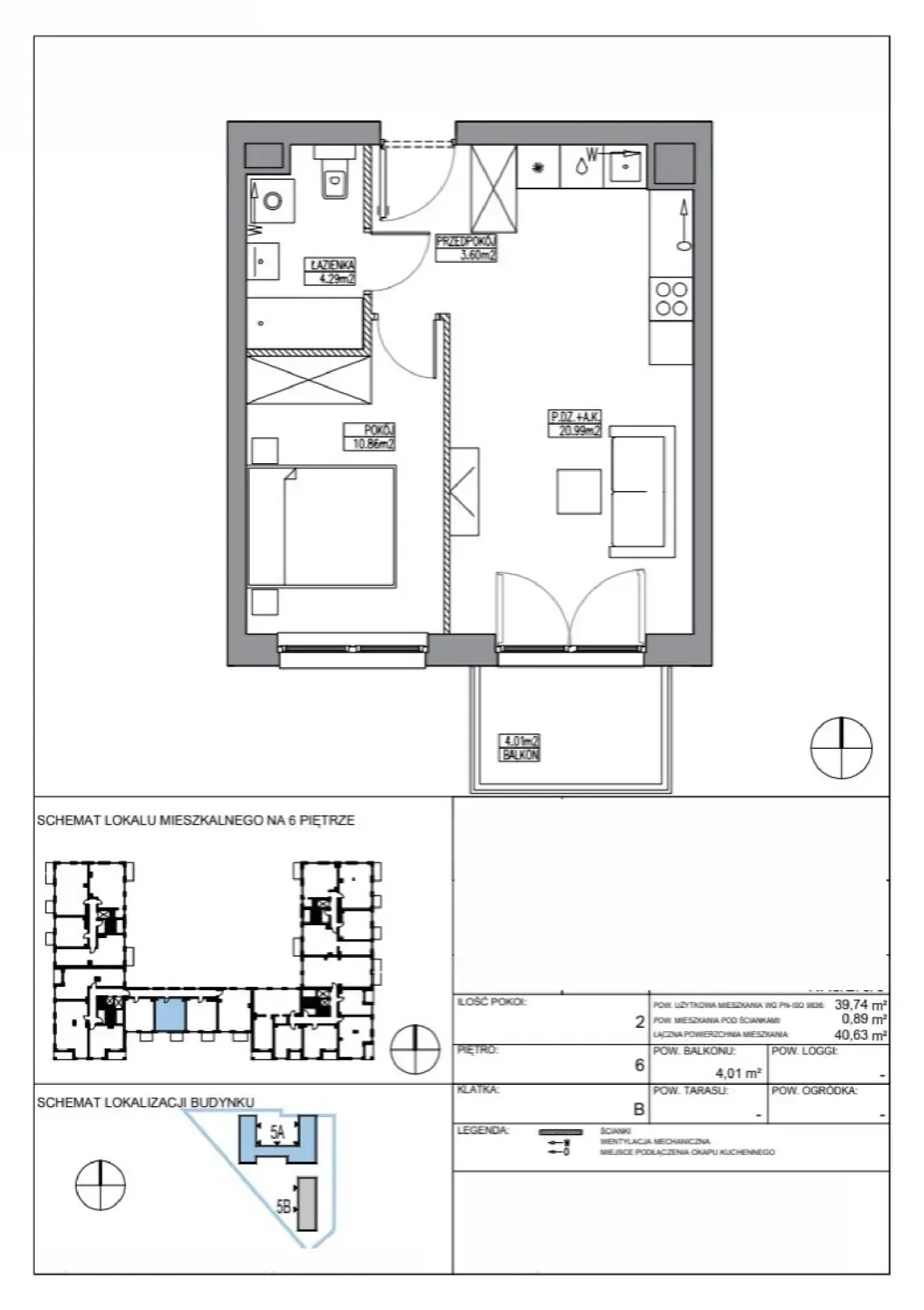 Floor plan: Apartment no. KR5/B/6/6