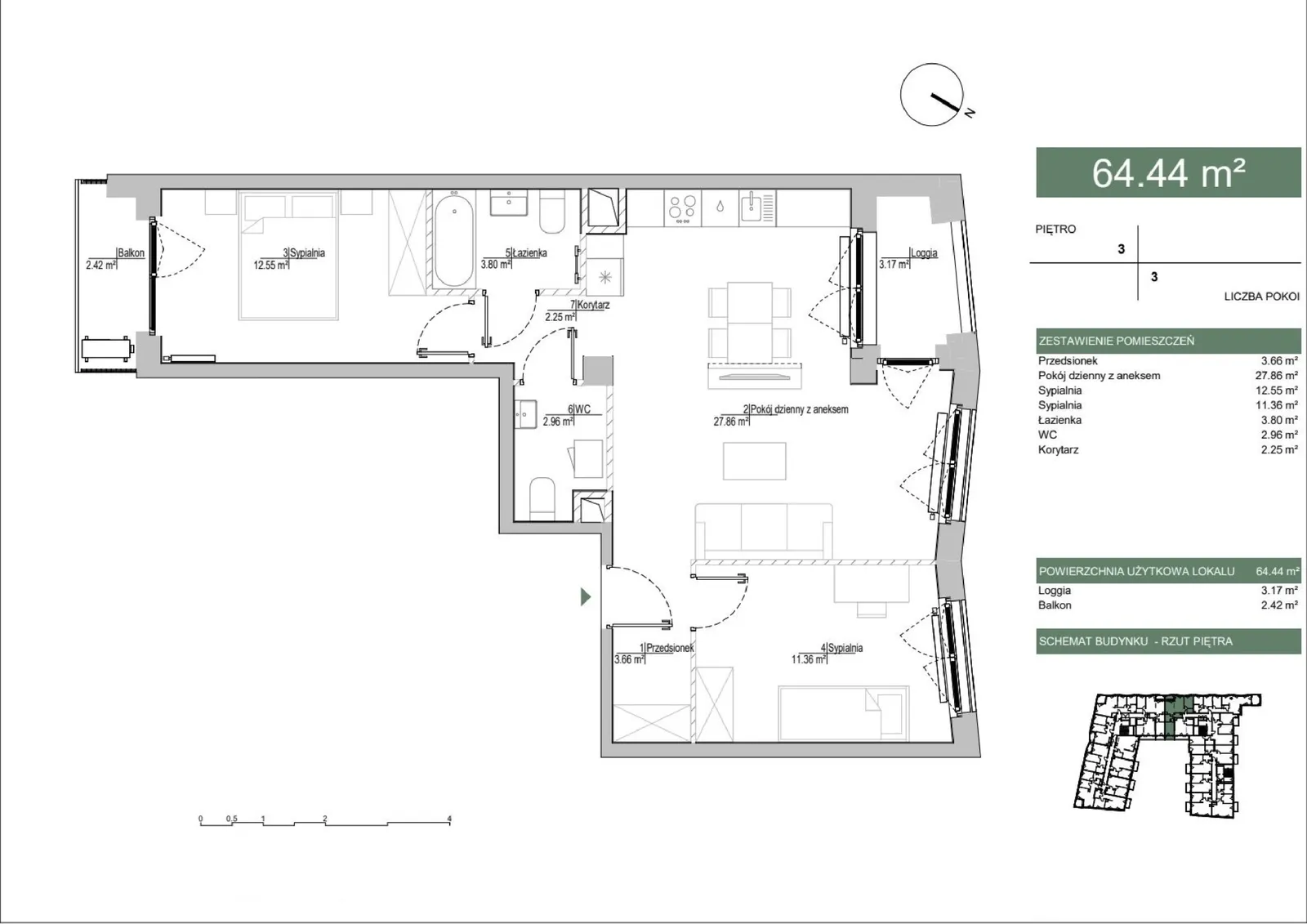Floor plan: Apartment no. /M065
