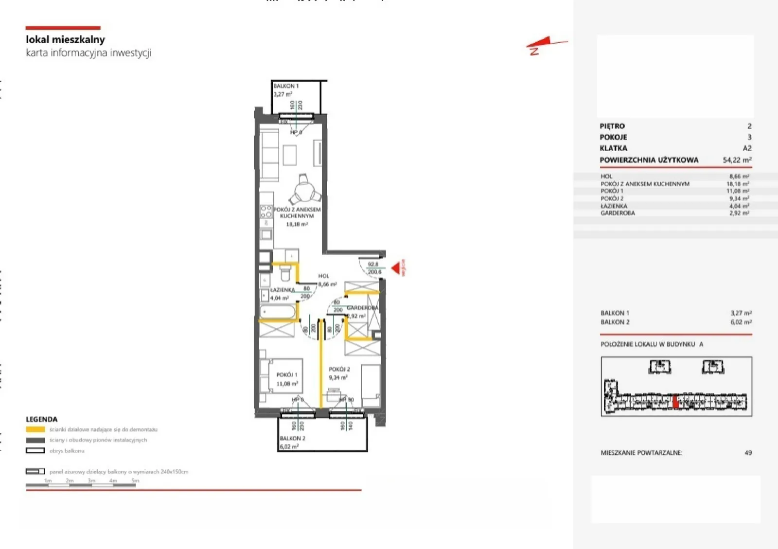 Floor plan: Apartment no. 60