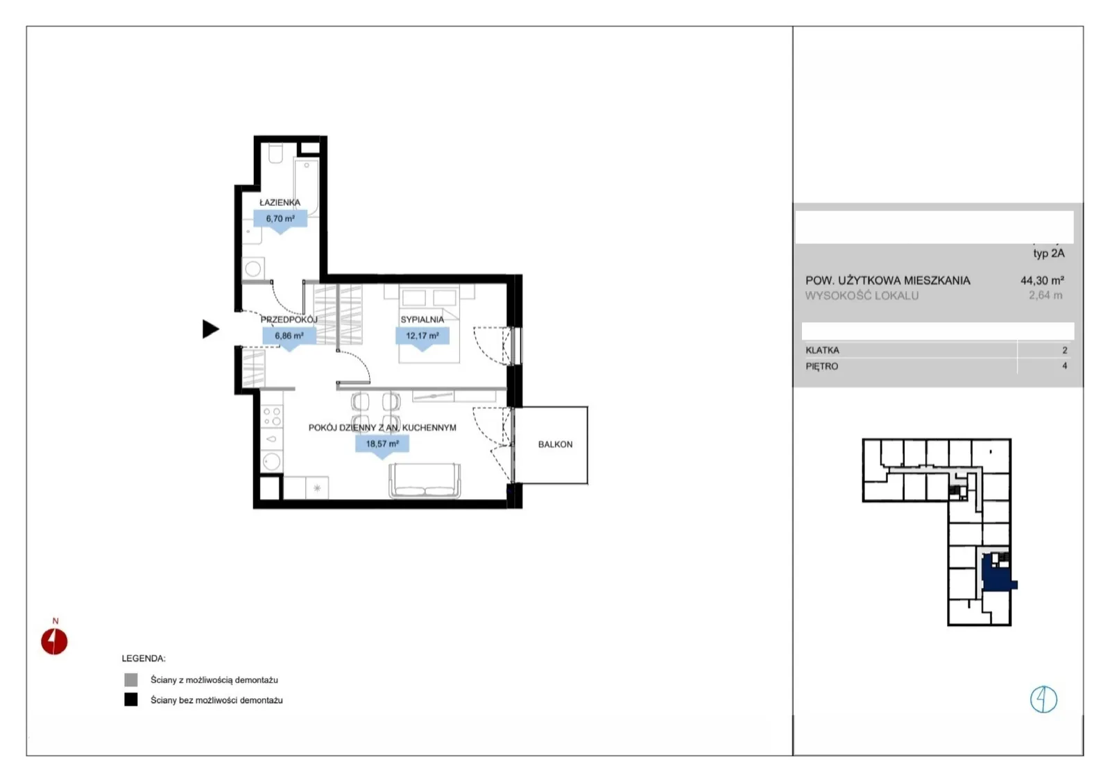 Floor plan: Lokal D2 28, 2 pok.