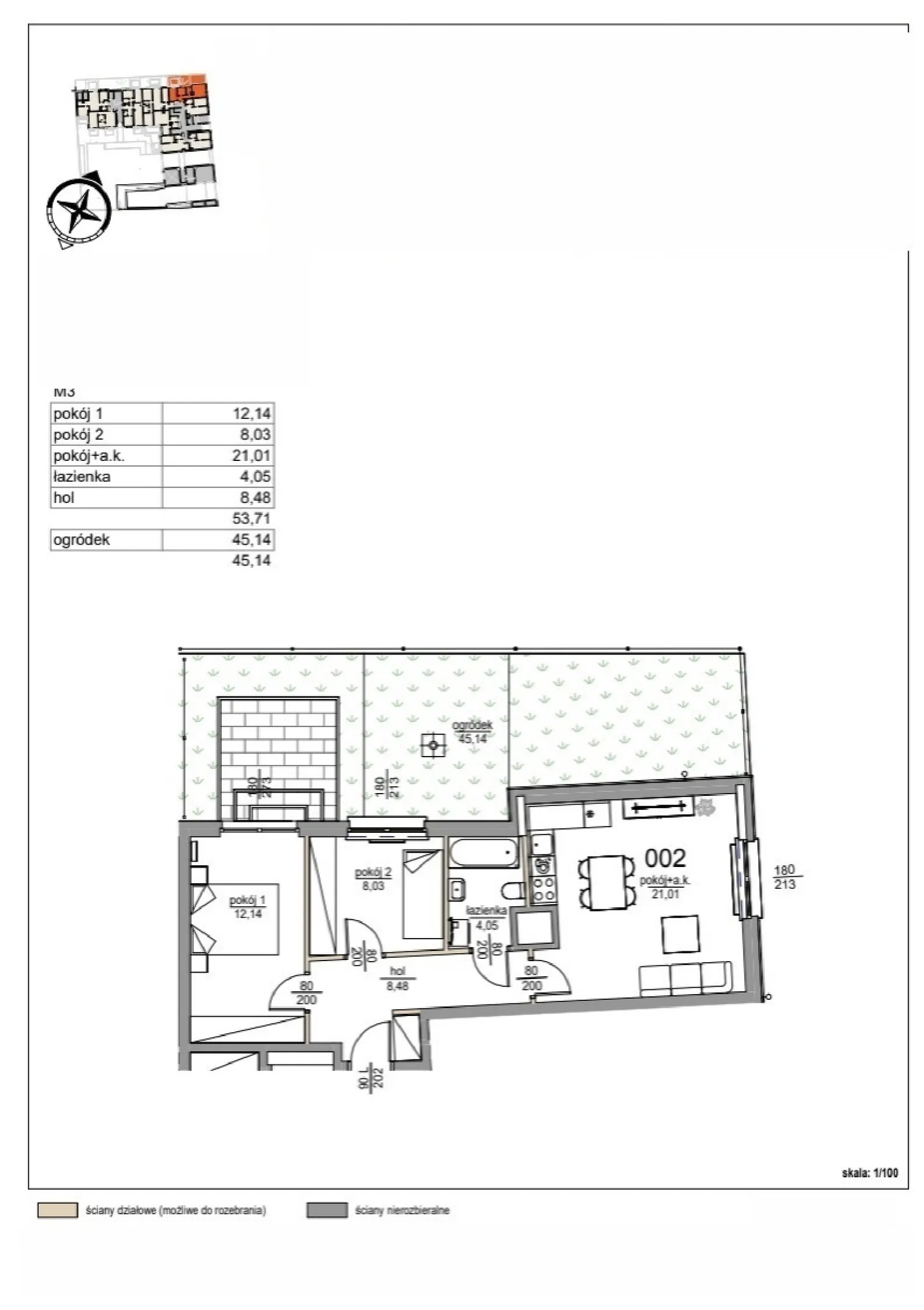 Floor plan: Apartment no. 2