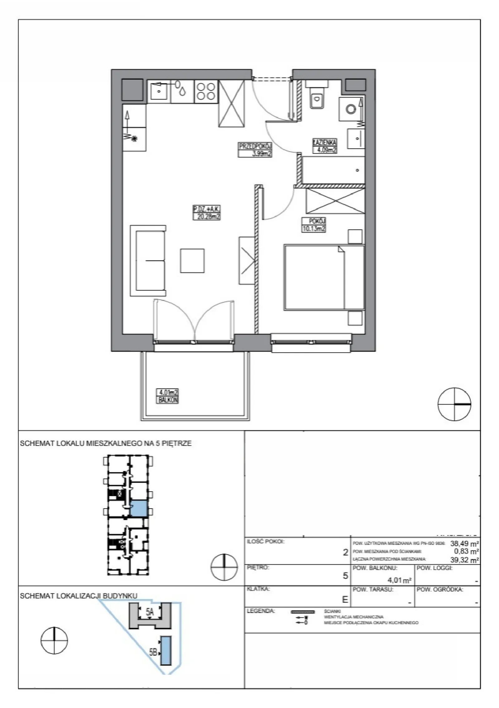 Floor plan: Apartment no. KR5/E/5/5