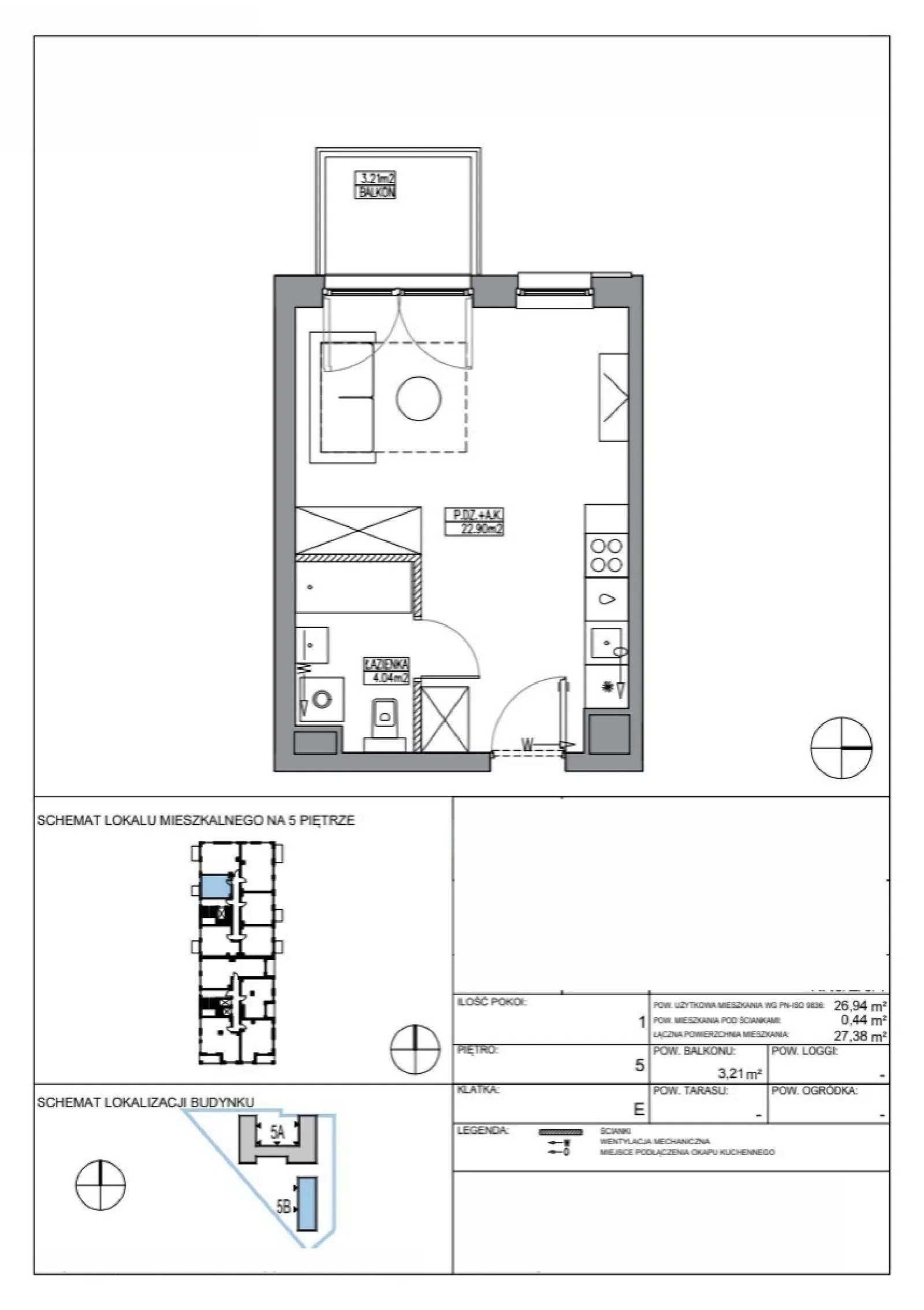 Floor plan: Apartment no. KR5/E/5/1