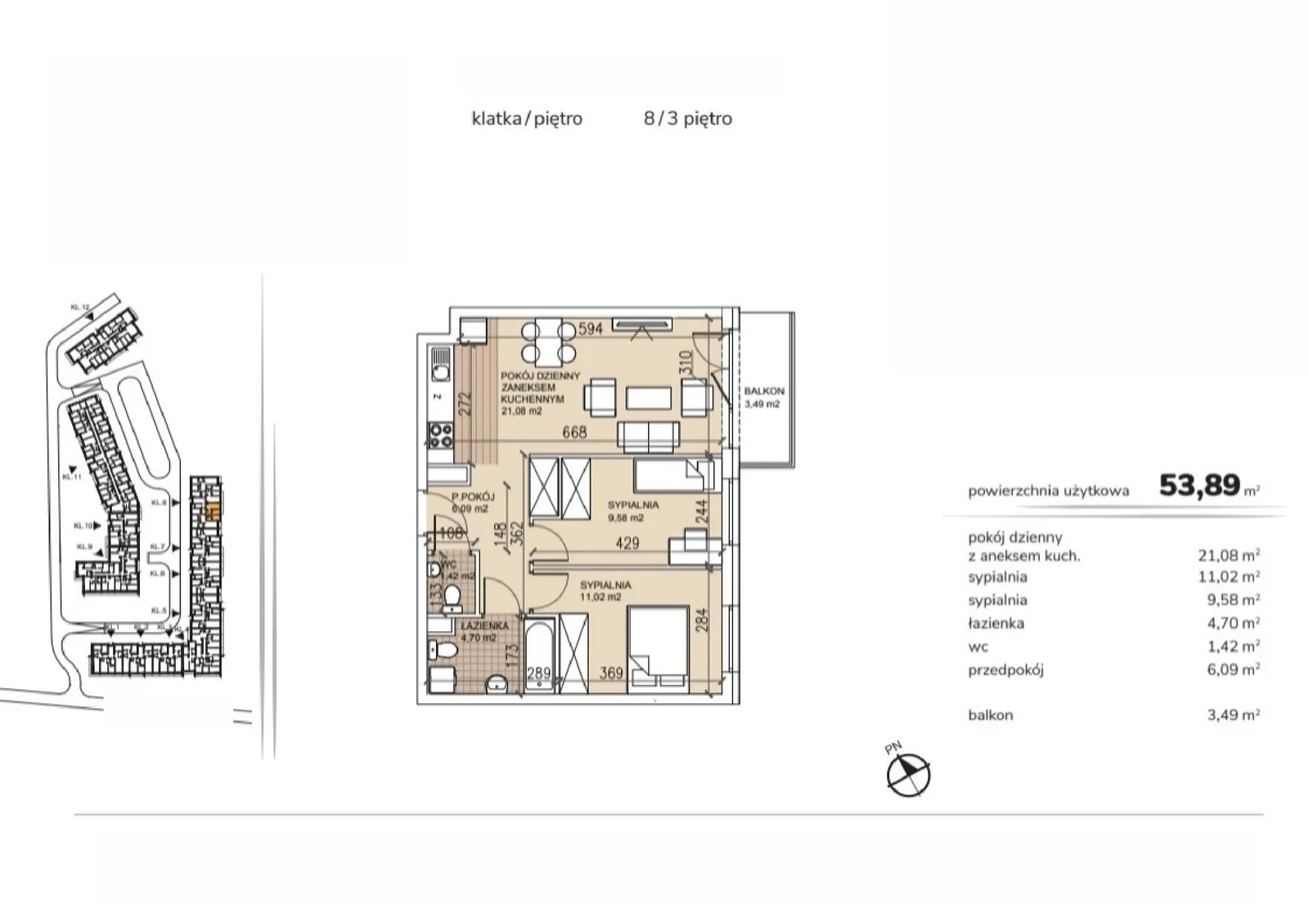 Floor plan: Apartment no. 8-3-15