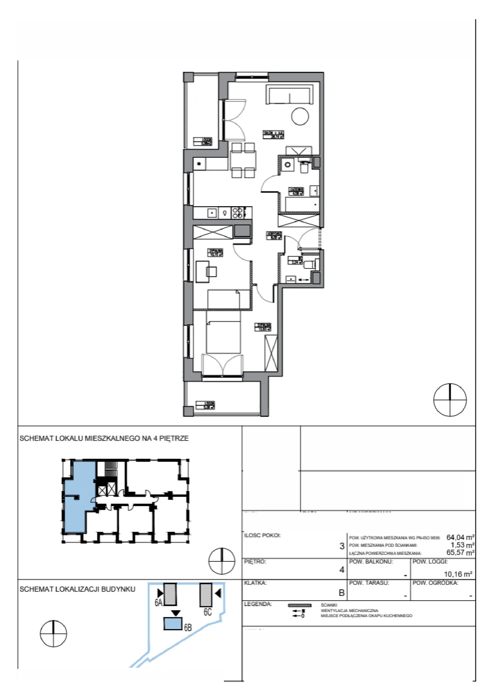 Floor plan: Apartment no. KR6/B/4/5
