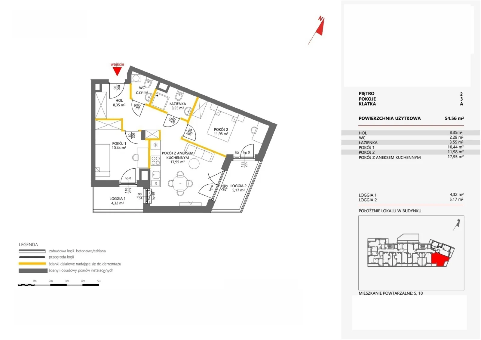 Floor plan: Apartment no. 10