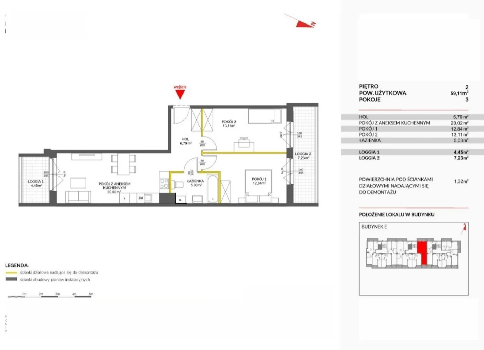 Floor plan: Apartment no. 222