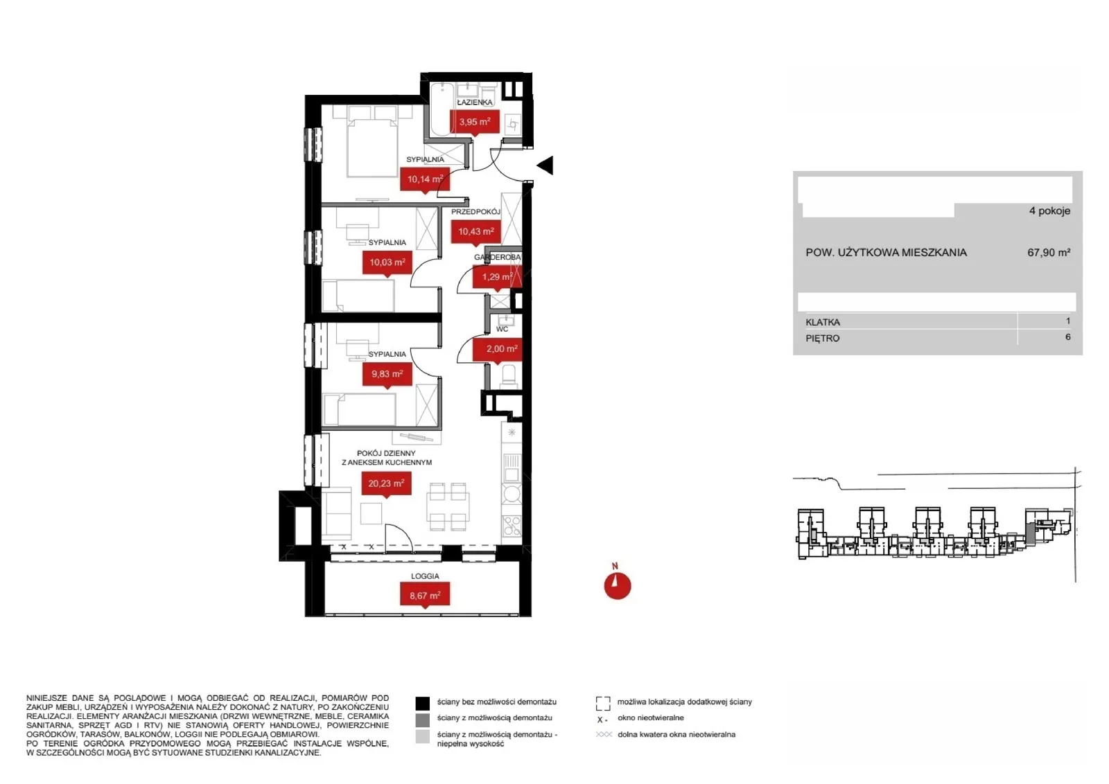 Floor plan: Lokal WR1 1/6/5/4a, 4 pok.