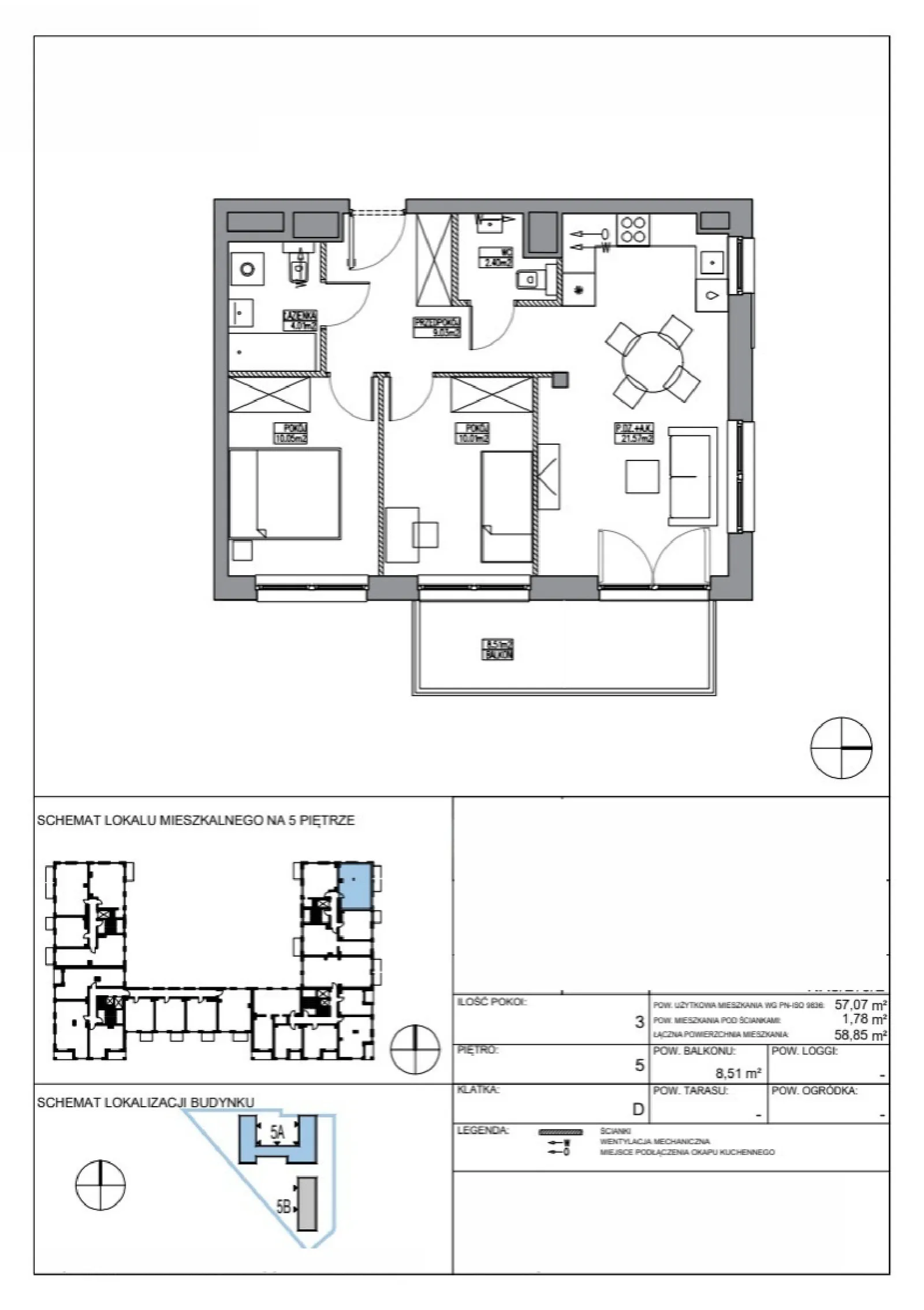 Floor plan: Apartment no. KR5/D/5/2