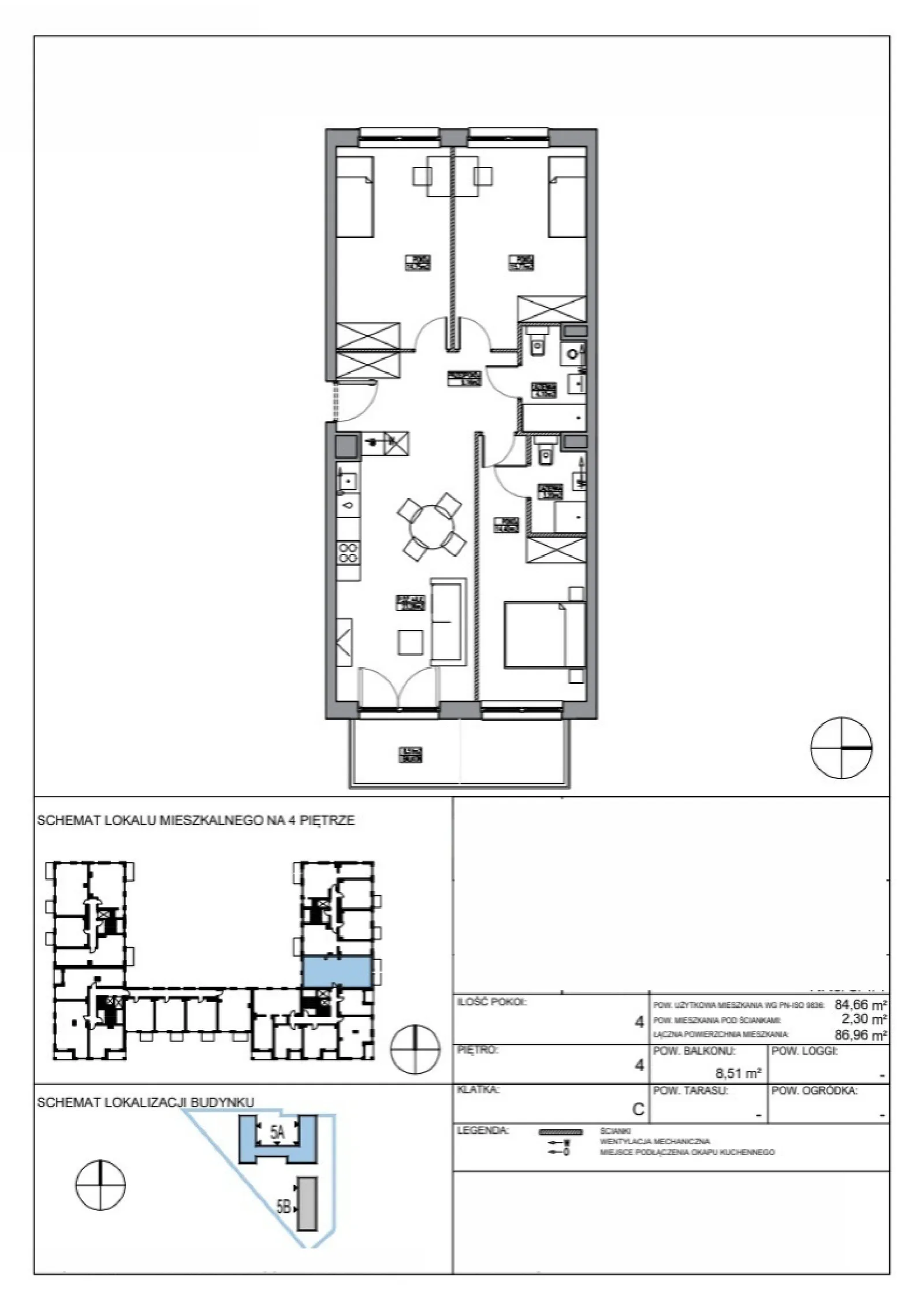 Floor plan: Apartment no. KR5/C/4/1