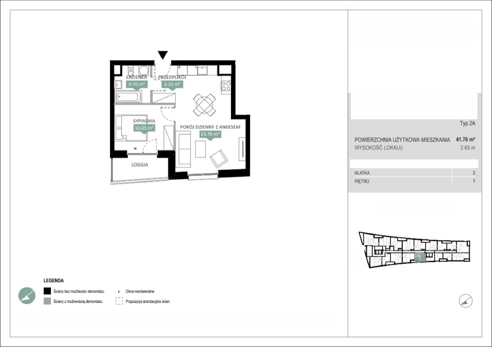 Floor plan: Lokal A2 176, 2 pok.