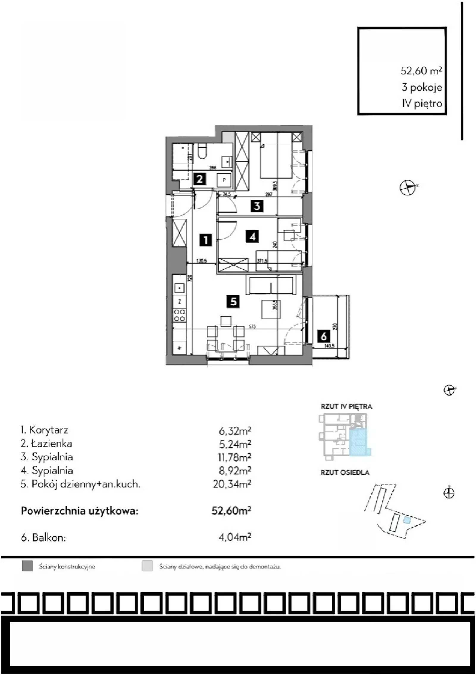 Floor plan: Apartment no. B2/4/4